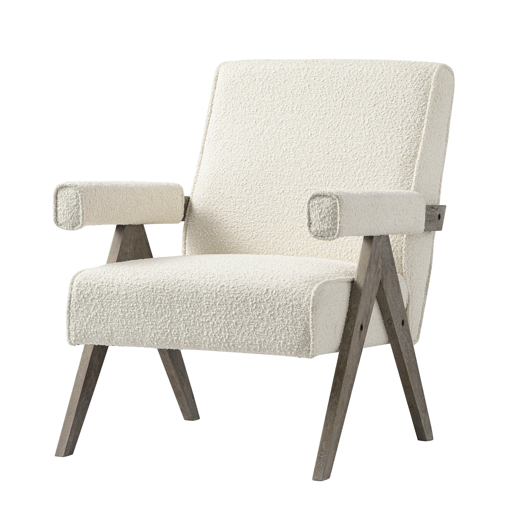 Chinnor Beige Boucle Weathered Oak Frame Accent Chair - Image 8