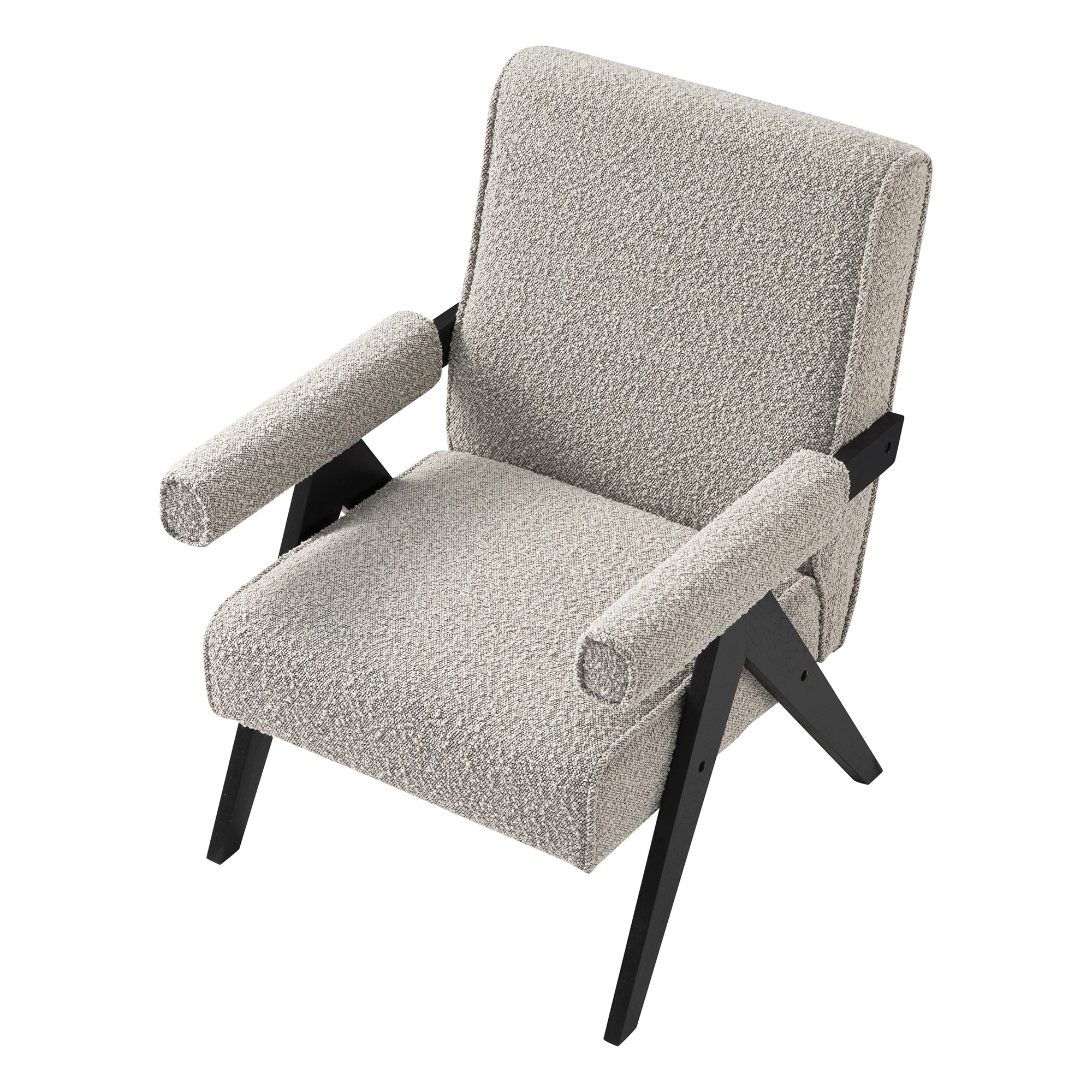 Chinnor Taupe Boucle Black Oak Frame Accent Chair - Image 10