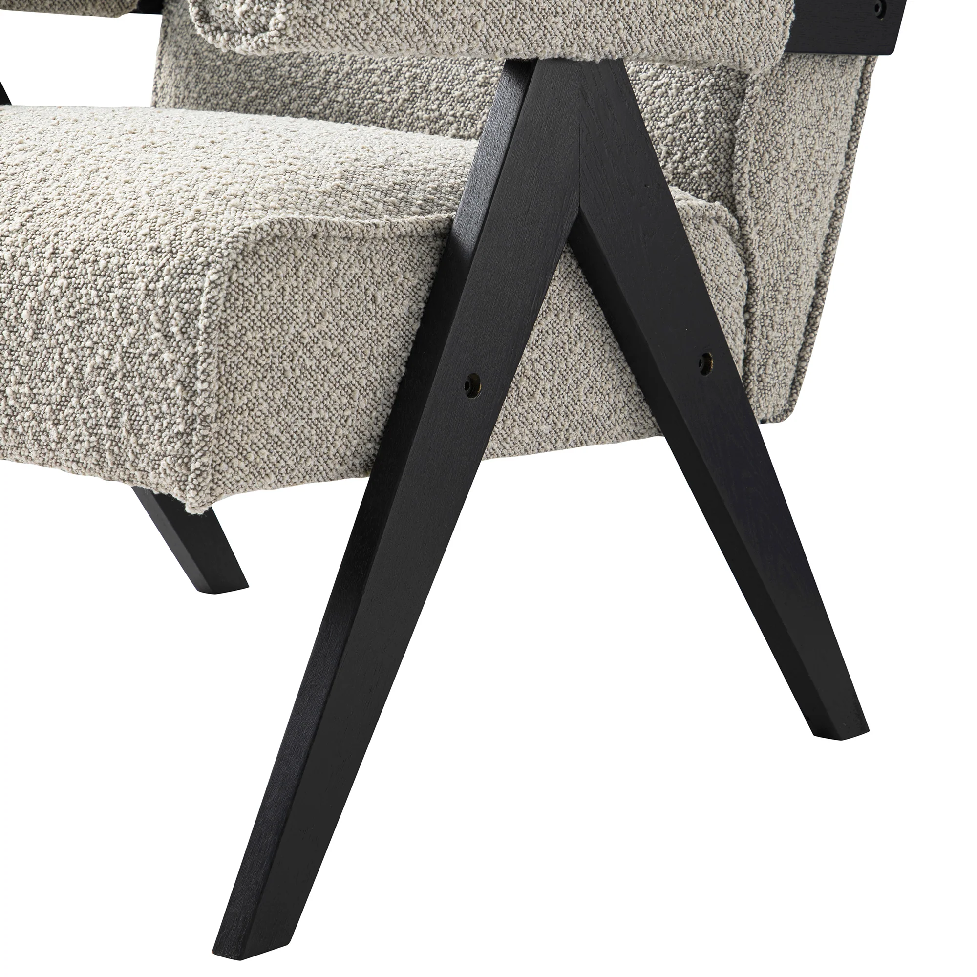 Chinnor Taupe Boucle Black Oak Frame Accent Chair - Image 15