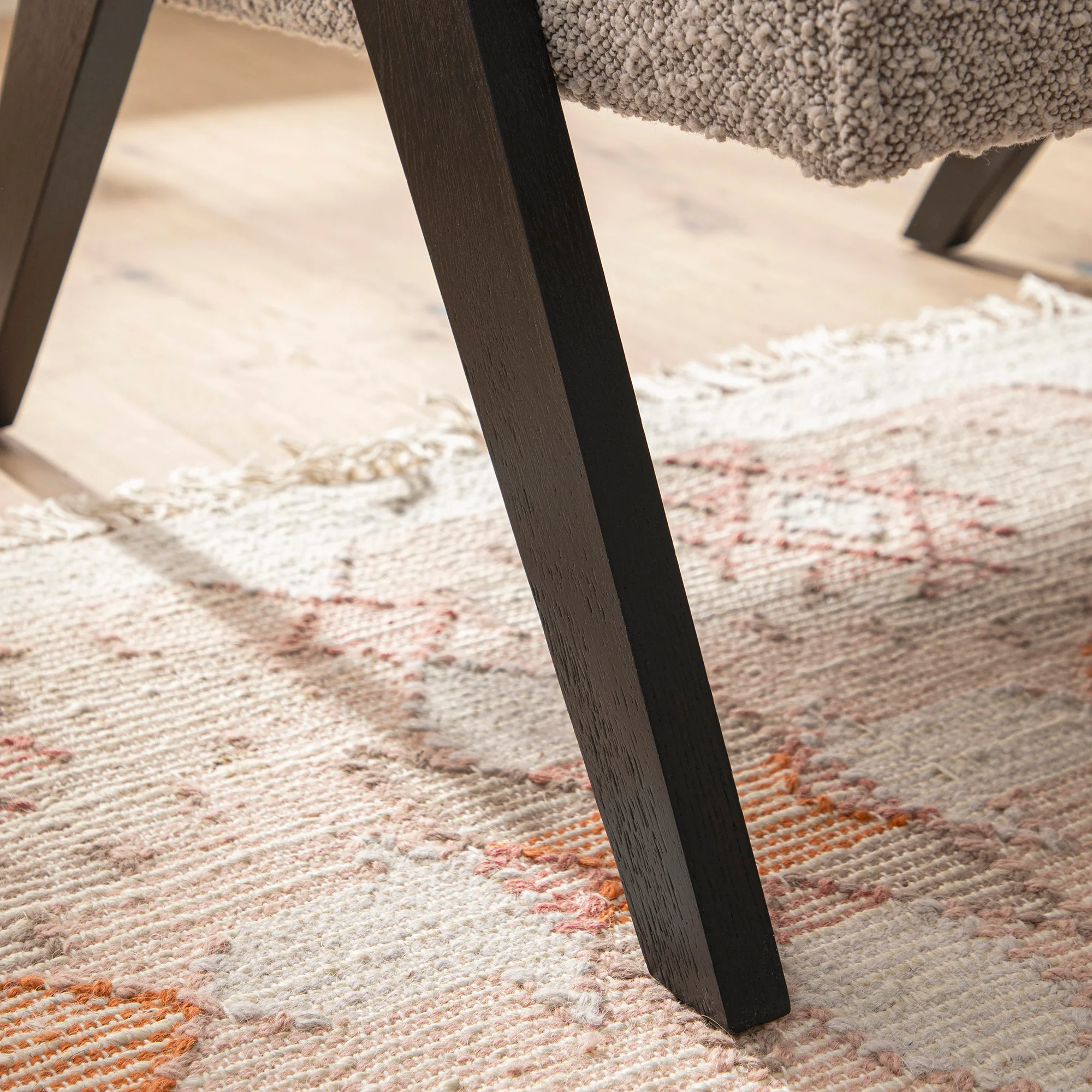 Chinnor Taupe Boucle Black Oak Frame Accent Chair - Image 6