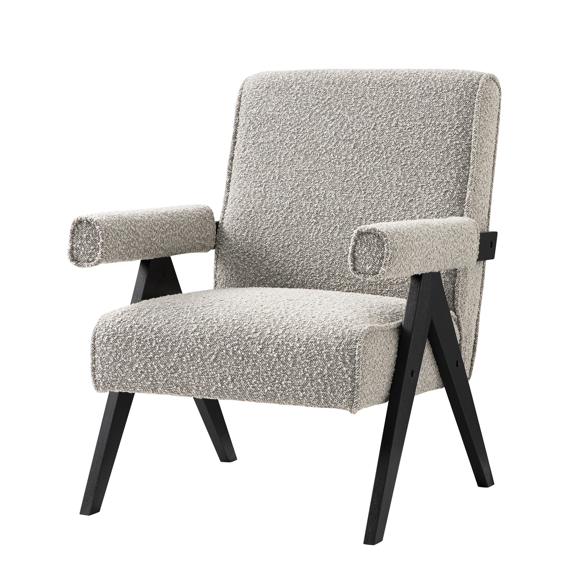 Chinnor Taupe Boucle Black Oak Frame Accent Chair - Image 7