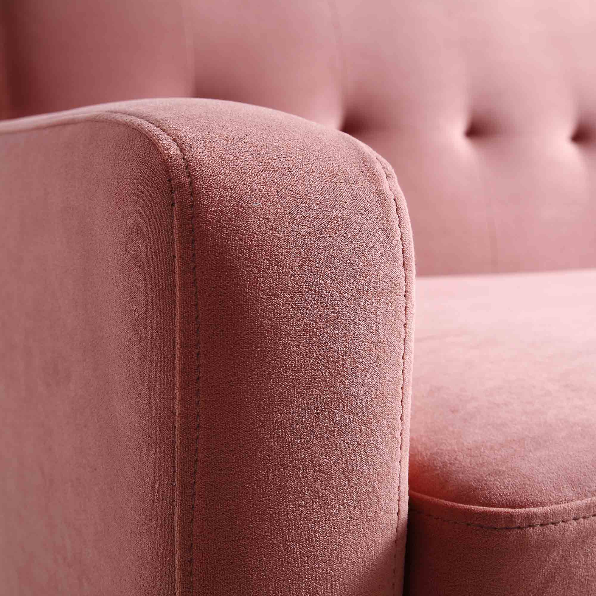 Clarence 3-Seater Sofa in Blush Pink Velvet - Image 11