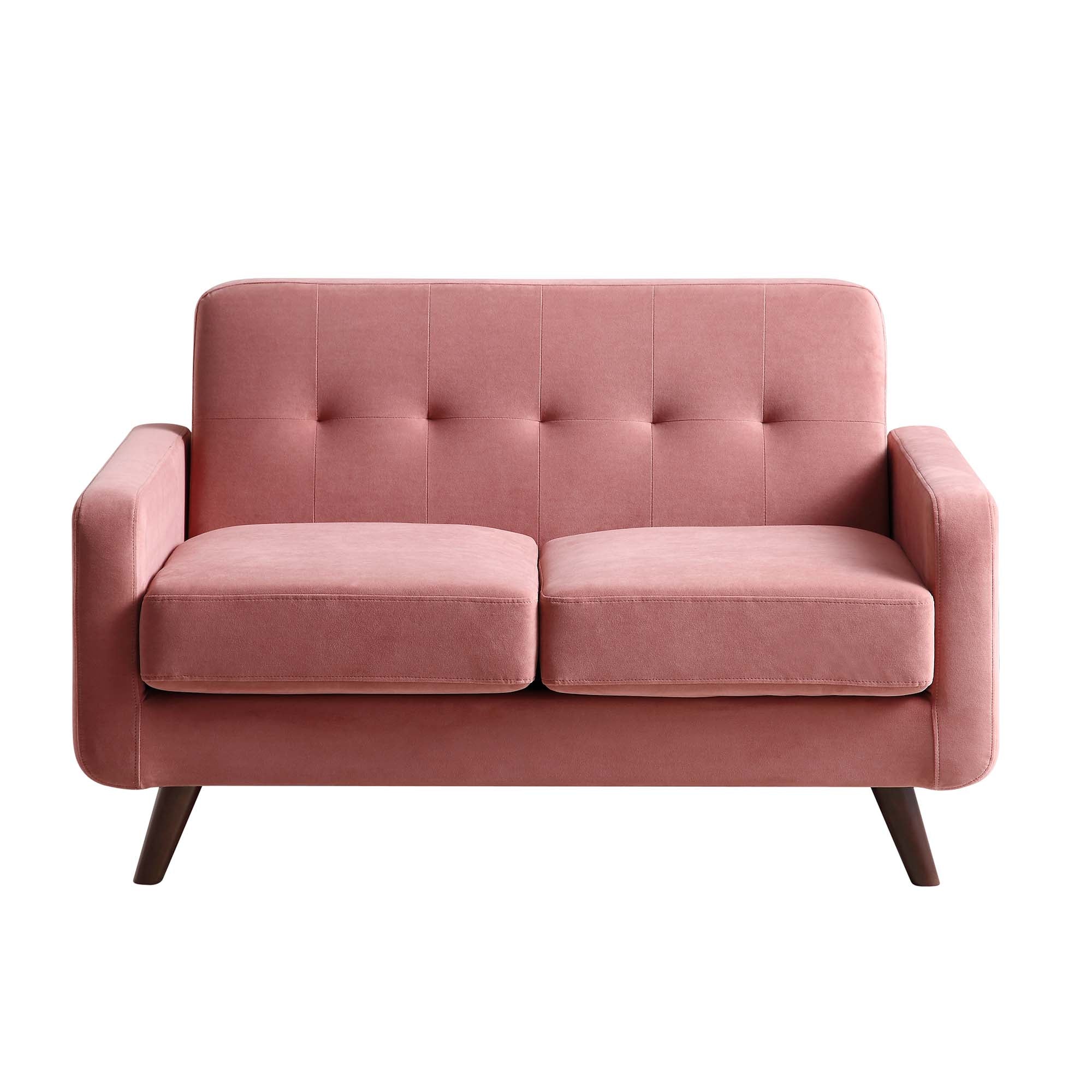 Clarence 2-Seater Sofa in Blush Pink Velvet - Image 3