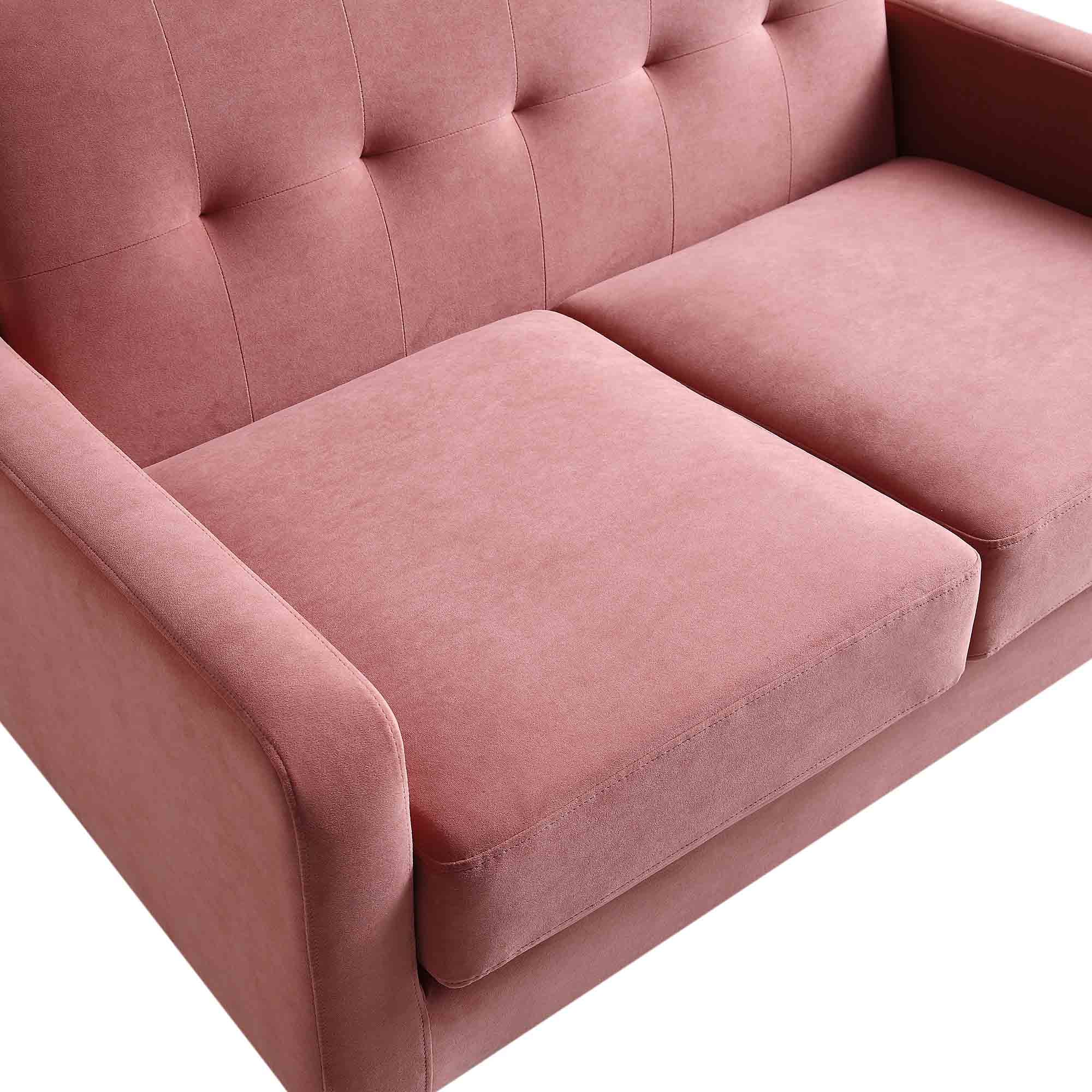 Clarence 2-Seater Sofa in Blush Pink Velvet - Image 9