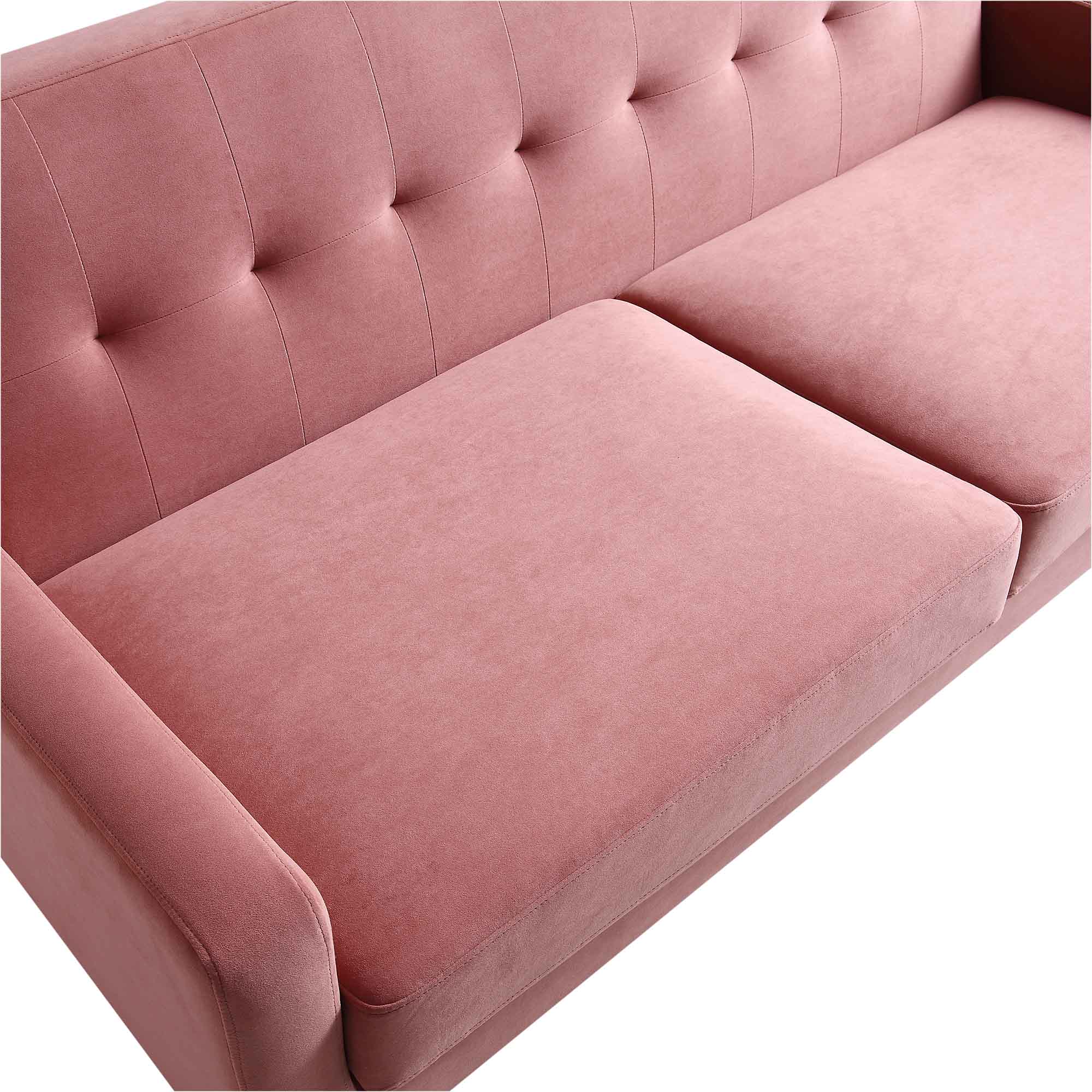 Clarence 3-Seater Sofa in Blush Pink Velvet - Image 9