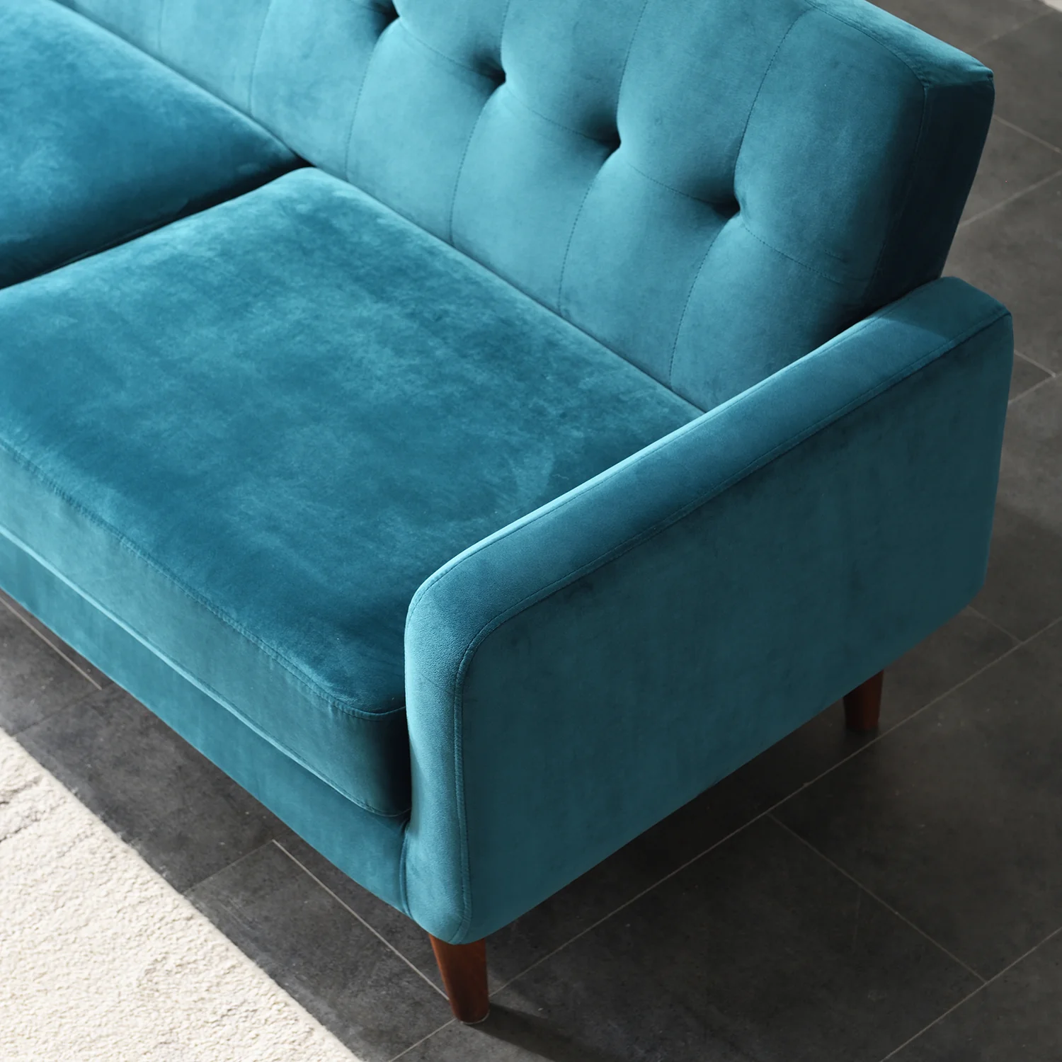 Clarence Sofa Range in Teal Blue Velvet - Image 10