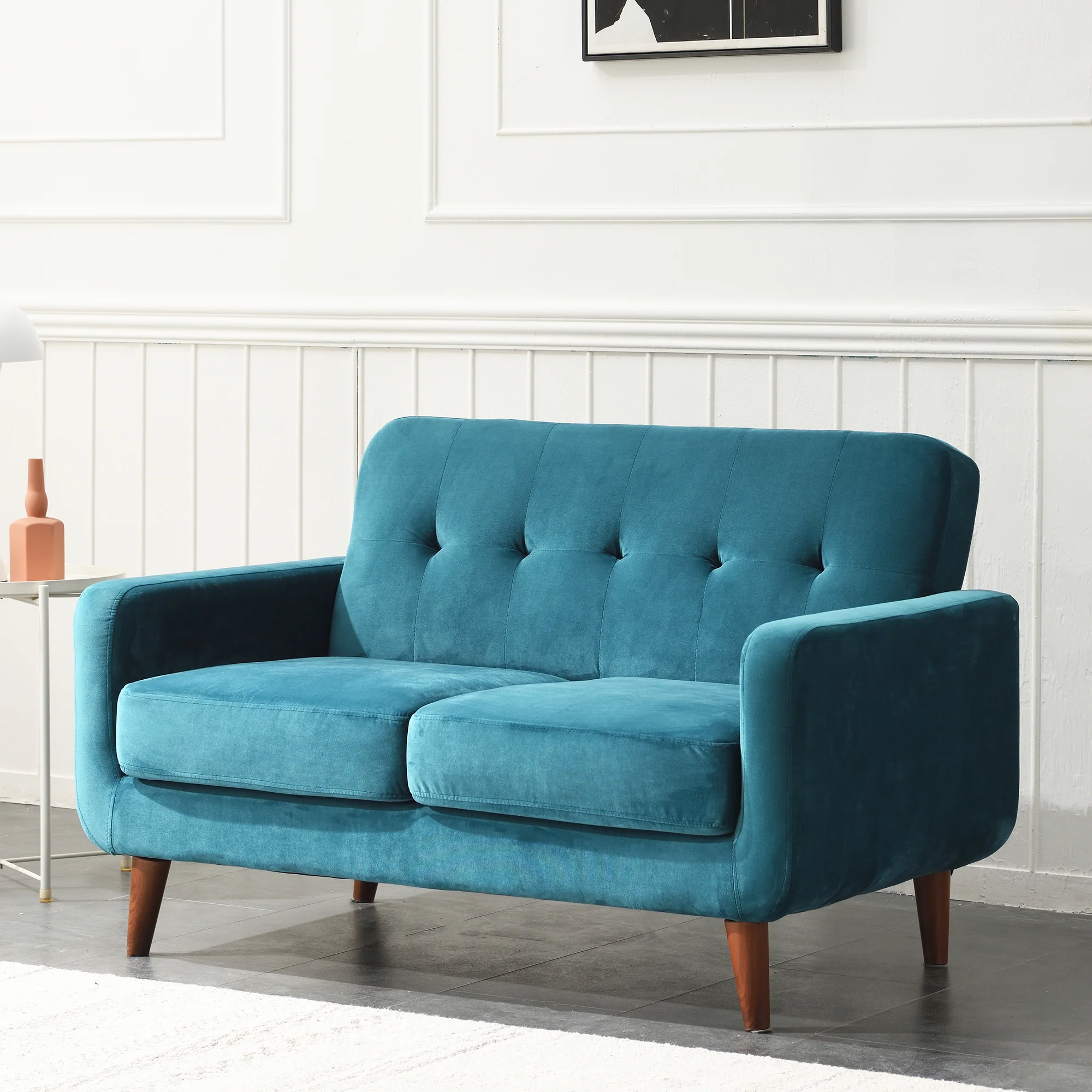Clarence Sofa Range in Teal Blue Velvet - Image 3