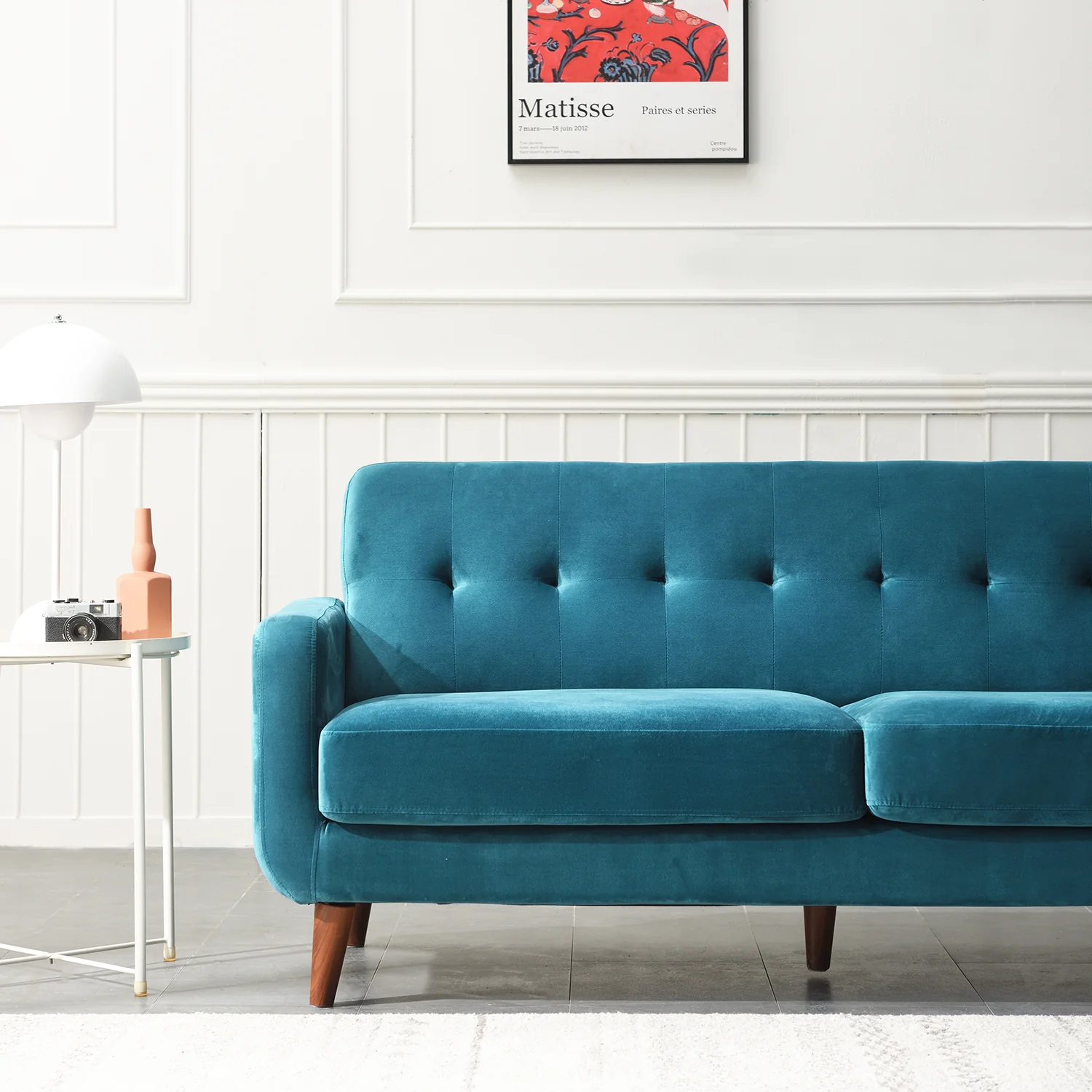 Clarence Sofa Range in Teal Blue Velvet - Image 8