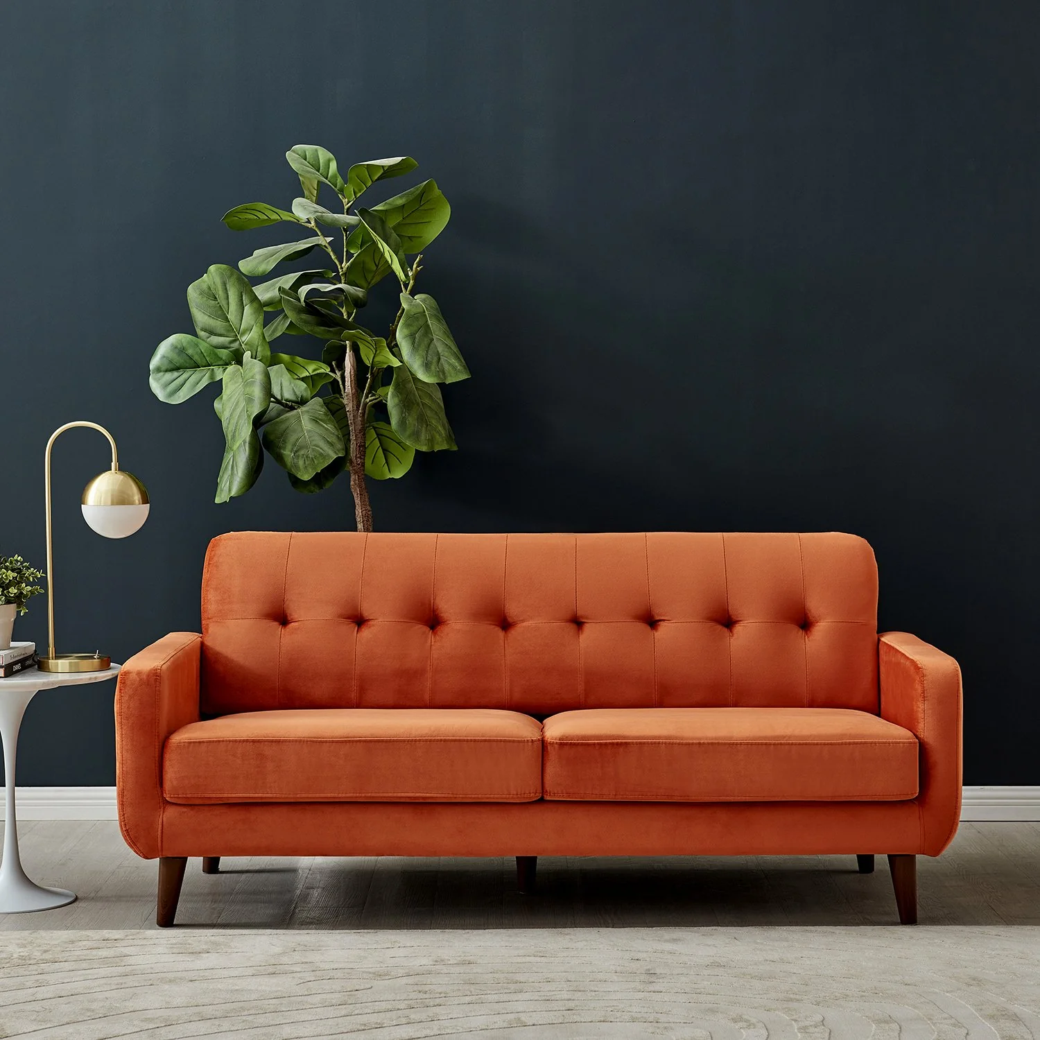 Clarence Sofa Range in Burnt Orange Velvet - Image 5