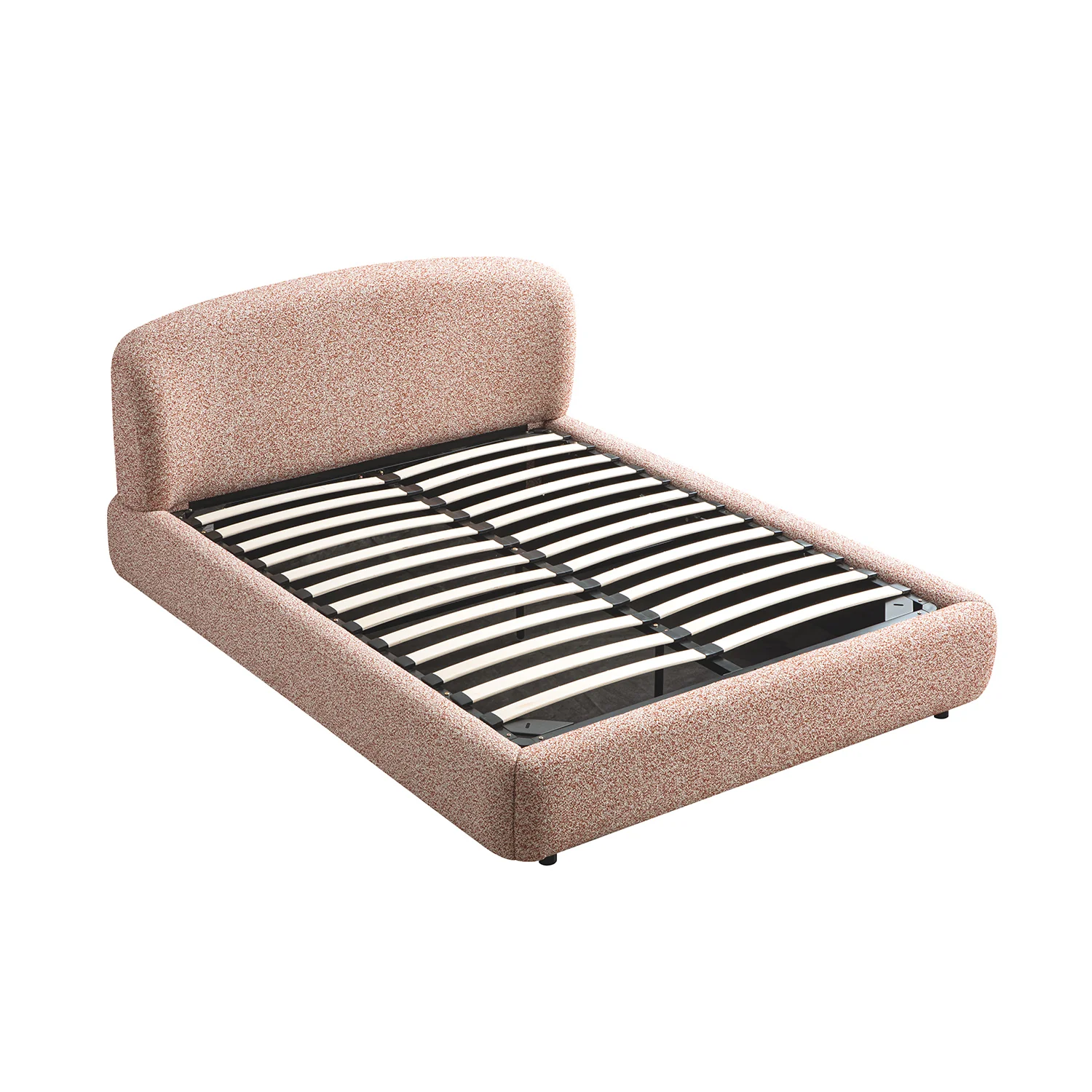 Constance Winged Headboard Ottoman Storage Bed, Musk Blush Boucle - Image 13