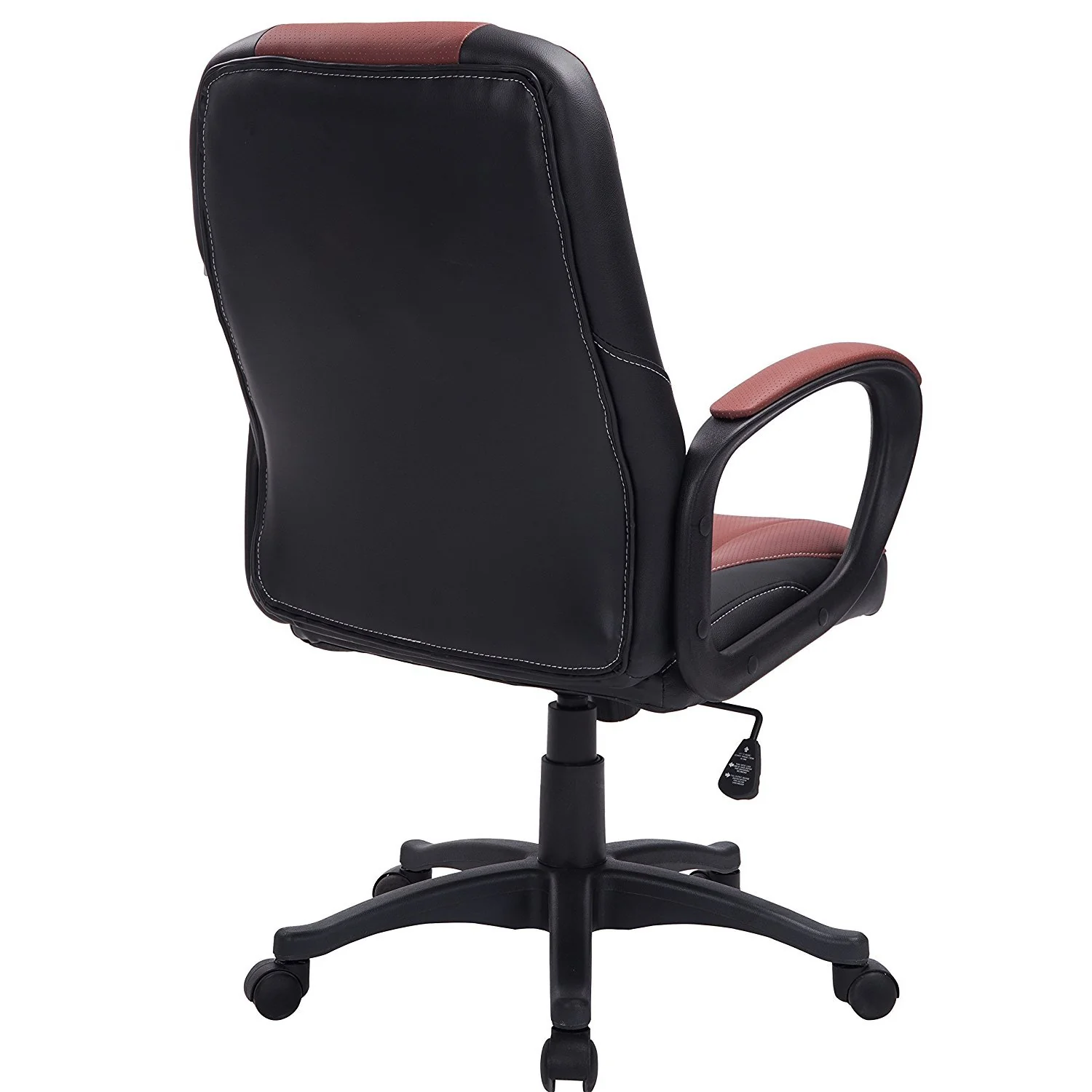 Swivel Office Desk Chair MO19 Brown PU Leather - Image 4