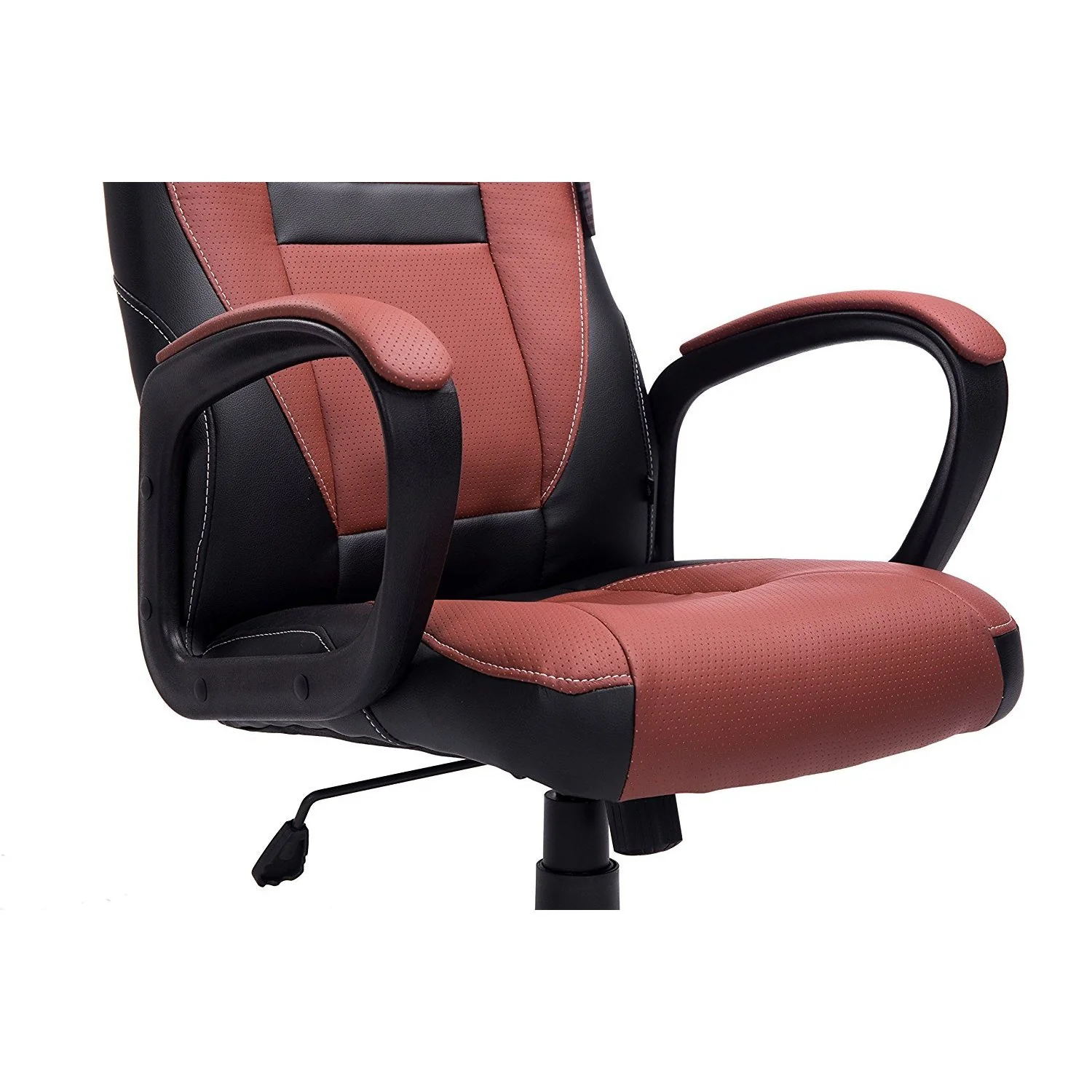 Swivel Office Desk Chair MO19 Brown PU Leather - Image 5