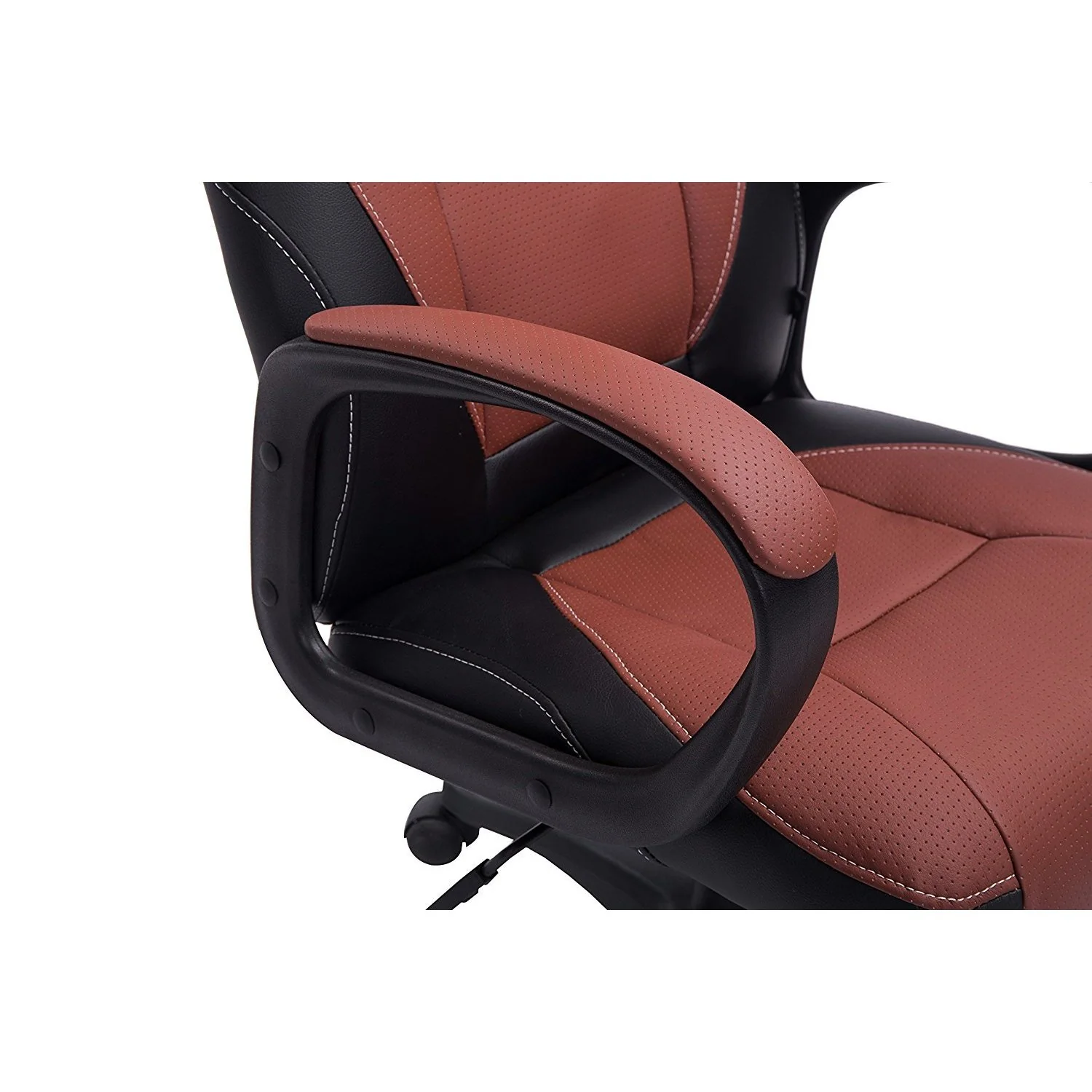 Swivel Office Desk Chair MO19 Brown PU Leather - Image 6