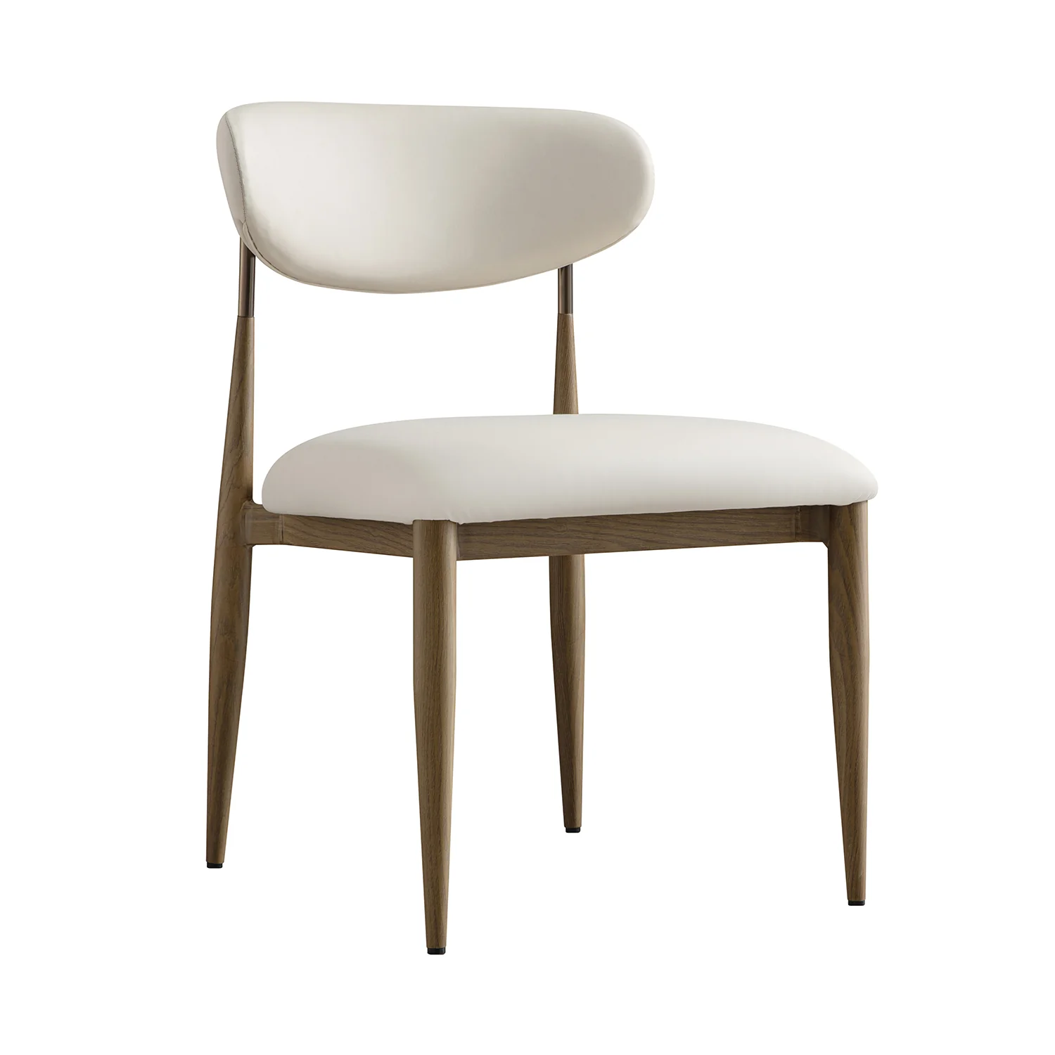 Dagmar Set of 2 Dining Chairs, Beige Faux Leather | Silver Oak Frame - Image 10