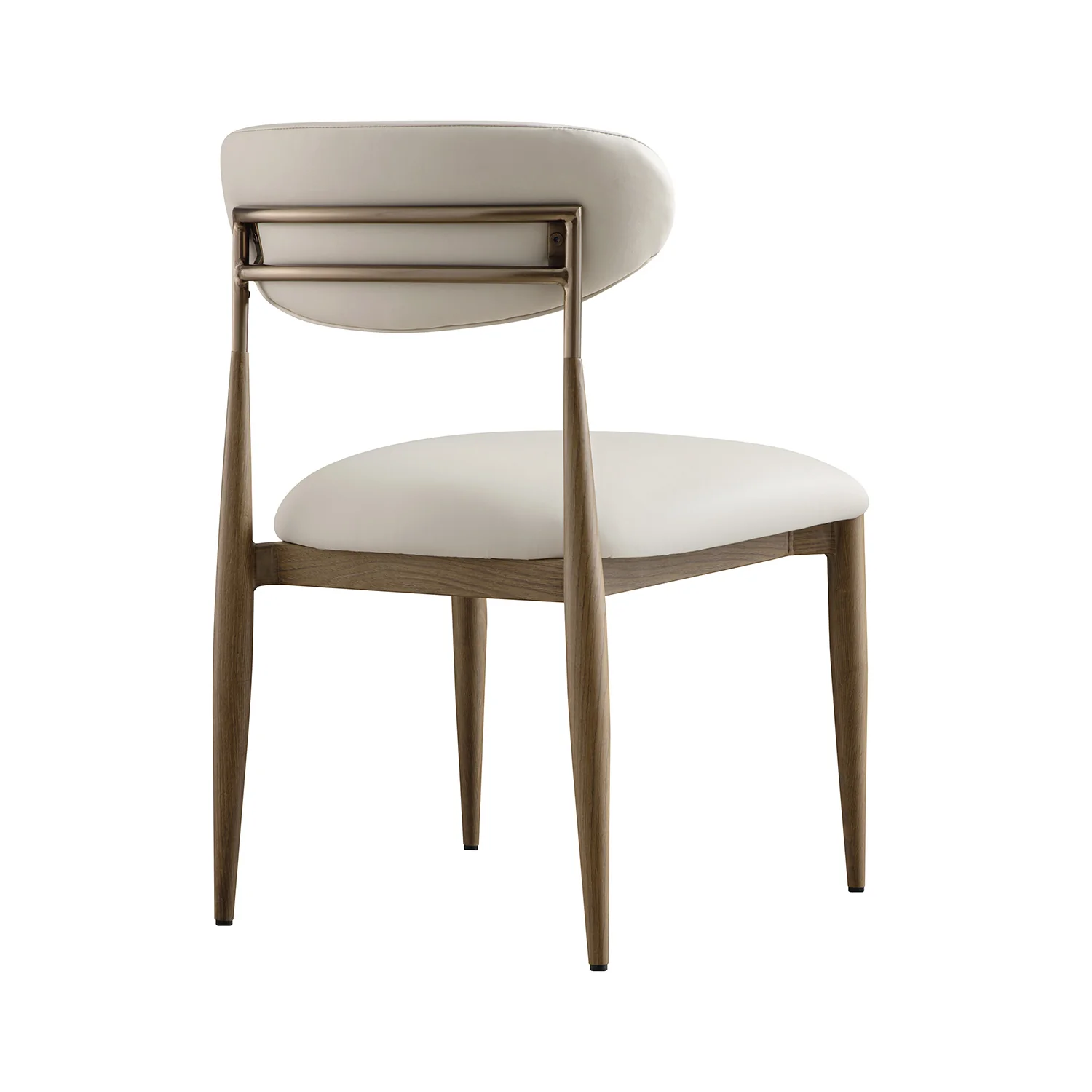 Dagmar Set of 2 Dining Chairs, Beige Faux Leather | Silver Oak Frame - Image 12