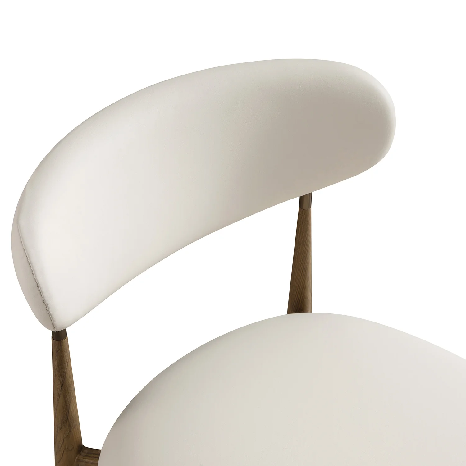 Dagmar Set of 2 Dining Chairs, Beige Faux Leather | Silver Oak Frame - Image 14