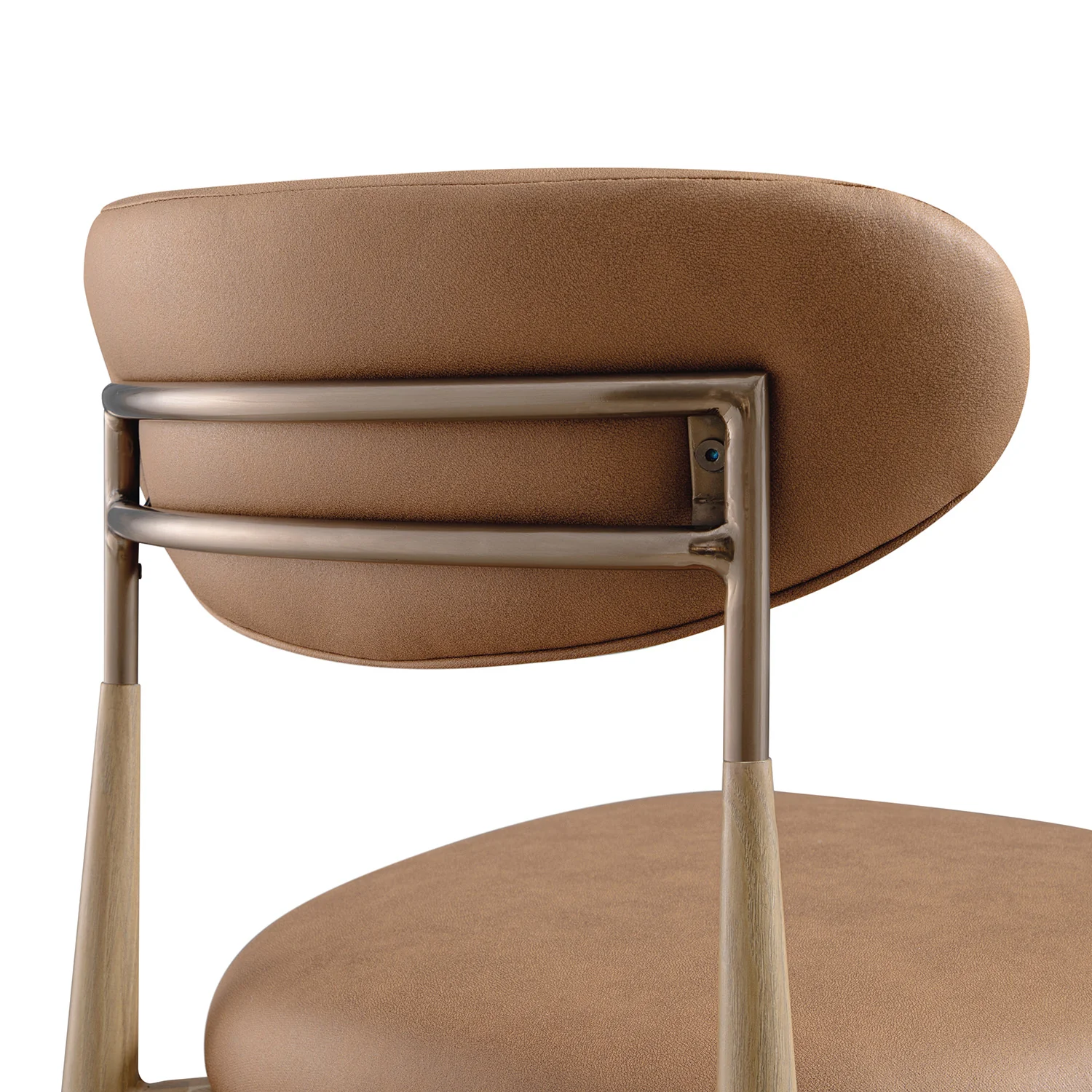 Dagmar Set of 2 Dining Chairs, Chestnut Faux Leather | Natural Frame - Image 11