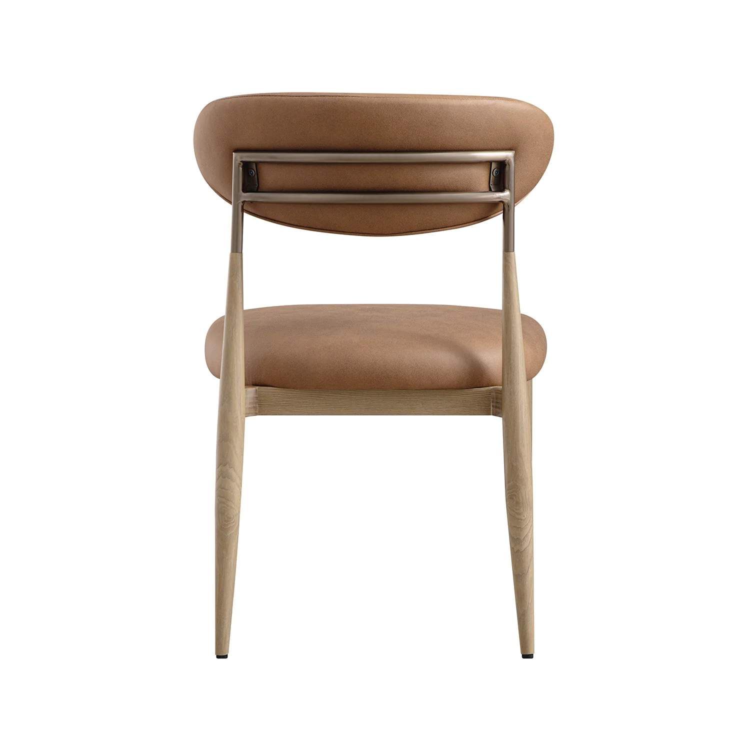 Dagmar Set of 2 Dining Chairs, Chestnut Faux Leather | Natural Frame - Image 7