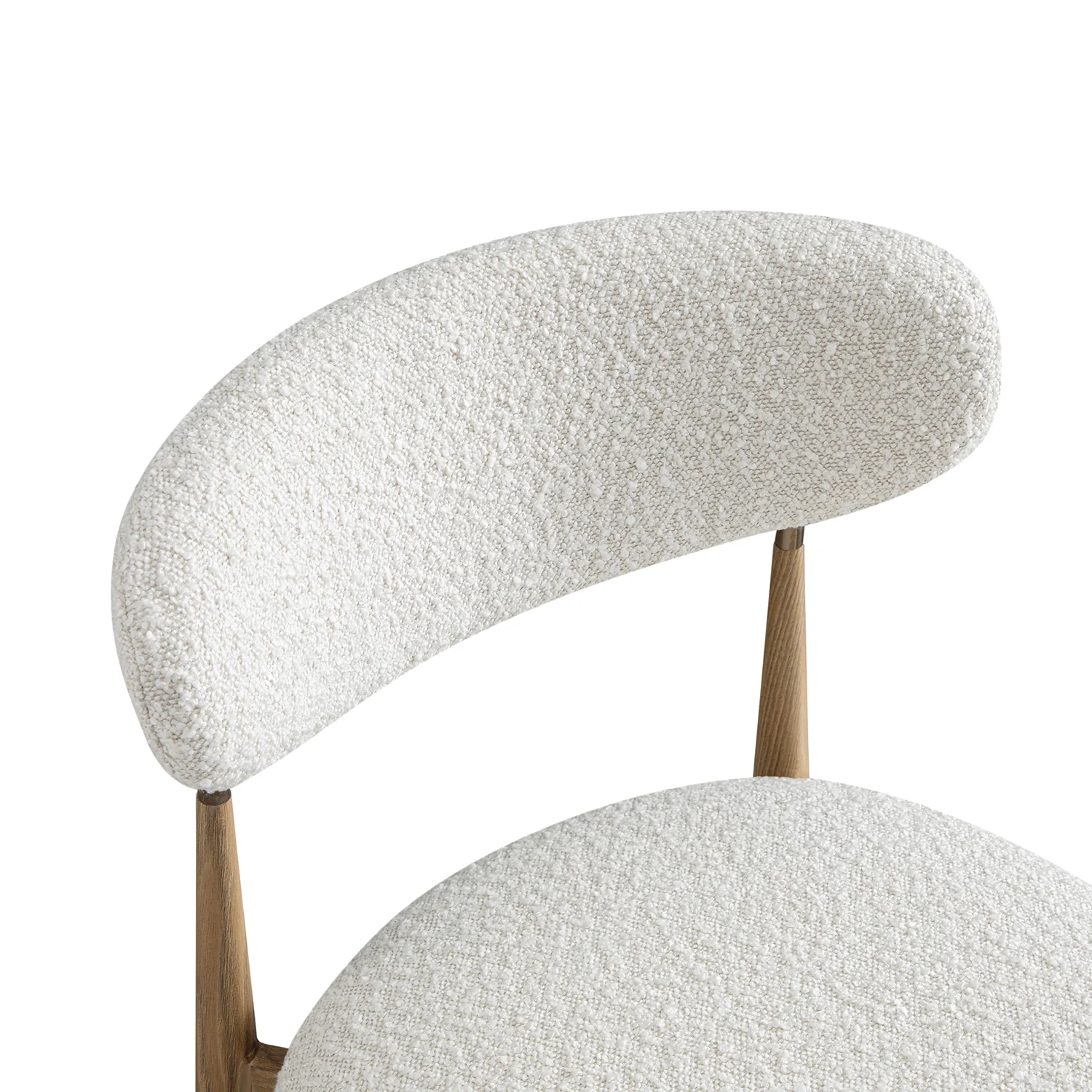 Dagmar Set of 2 Dining Chairs, Ecru Boucle | Natural Frame - Image 15