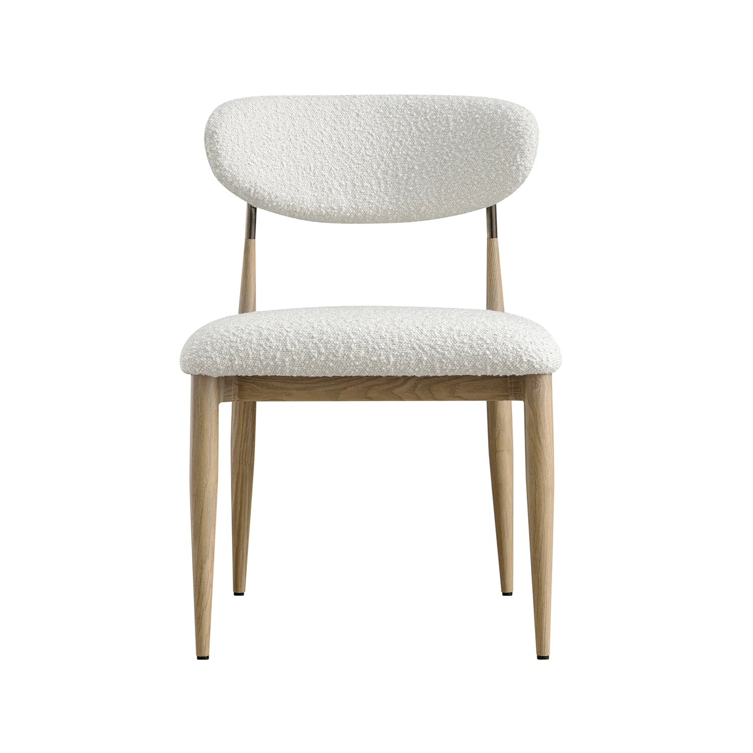 Dagmar Set of 2 Dining Chairs, Ecru Boucle | Natural Frame - Image 9