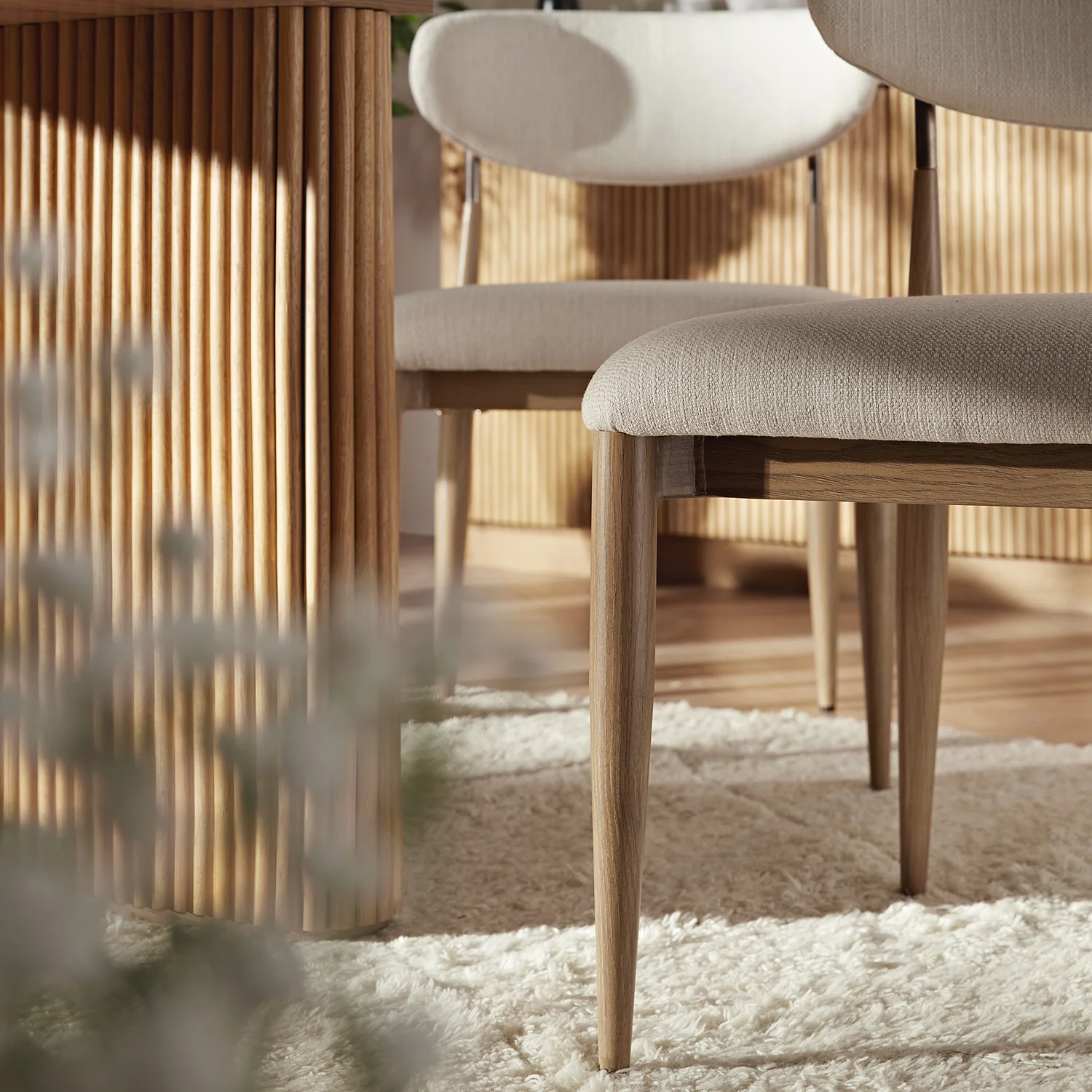 Dagmar Set of 2 Dining Chairs, Ivory Weave | Natural Frame - Image 3