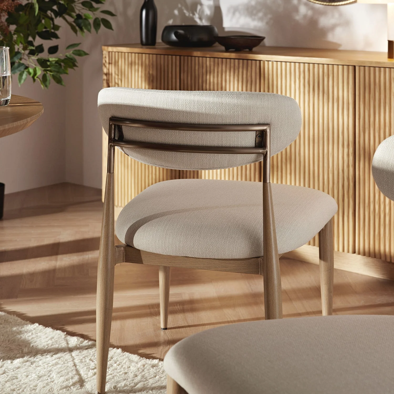 Dagmar Set of 2 Dining Chairs, Ivory Weave | Natural Frame - Image 5