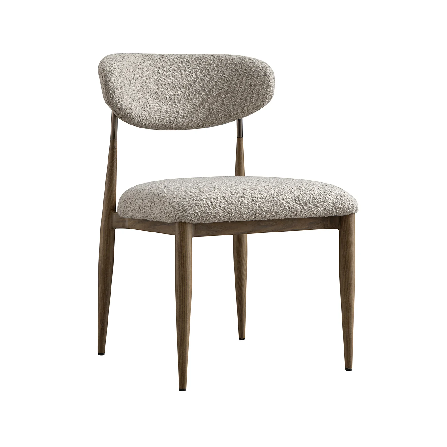 Dagmar Set of 2 Dining Chairs, Light Taupe Boucle | Silver Oak Frame - Image 4