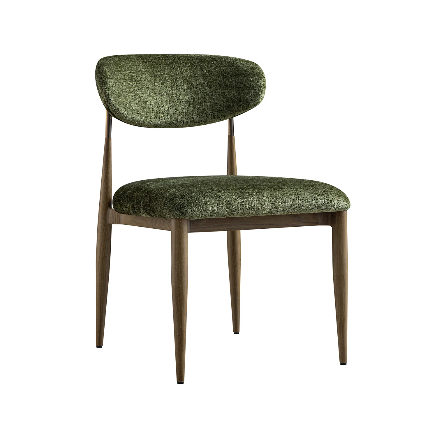 Dagmar Set of 2 Dining Chairs, Moss Chenille | Silver Oak Frame - Image 11