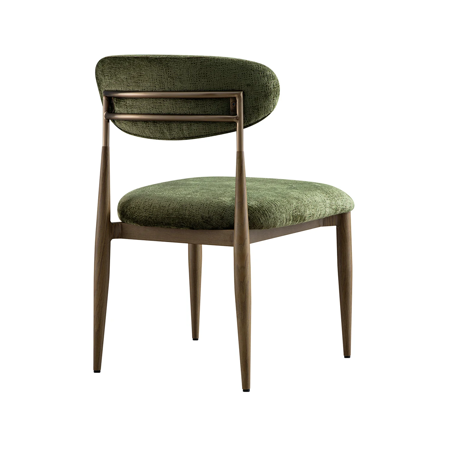 Dagmar Set of 2 Dining Chairs, Moss Chenille | Silver Oak Frame - Image 13