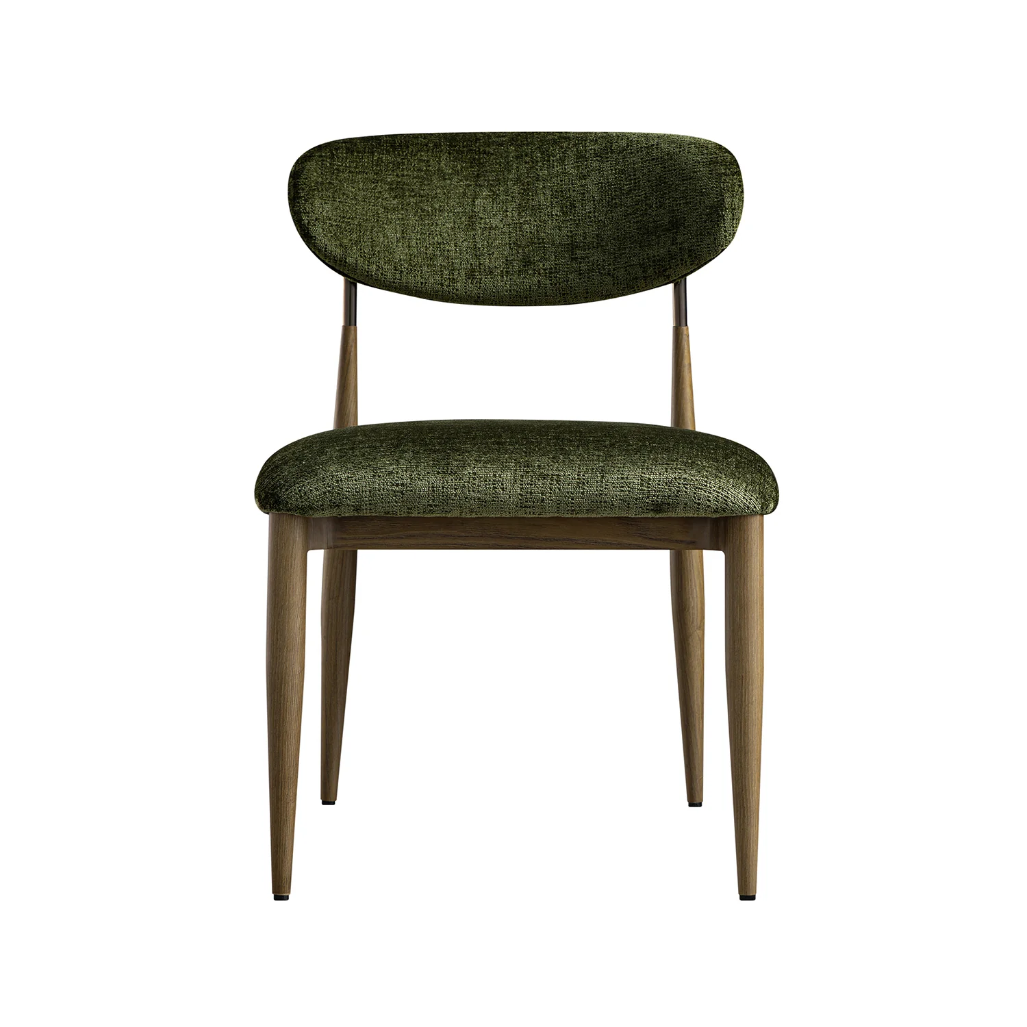 Dagmar Set of 2 Dining Chairs, Moss Chenille | Silver Oak Frame - Image 9