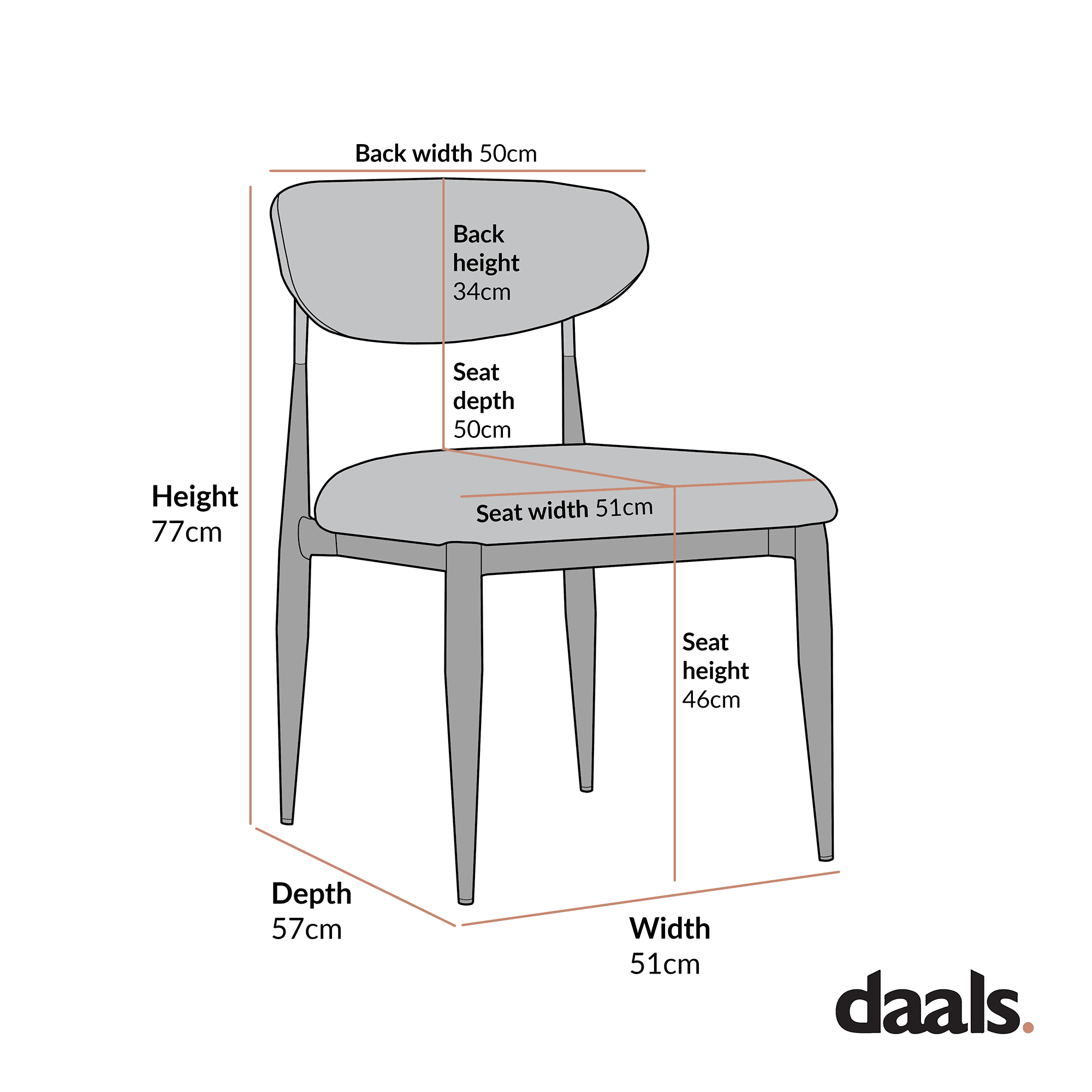 Dagmar Set of 2 Dining Chairs, Light Taupe Boucle | Silver Oak Frame - Image 3