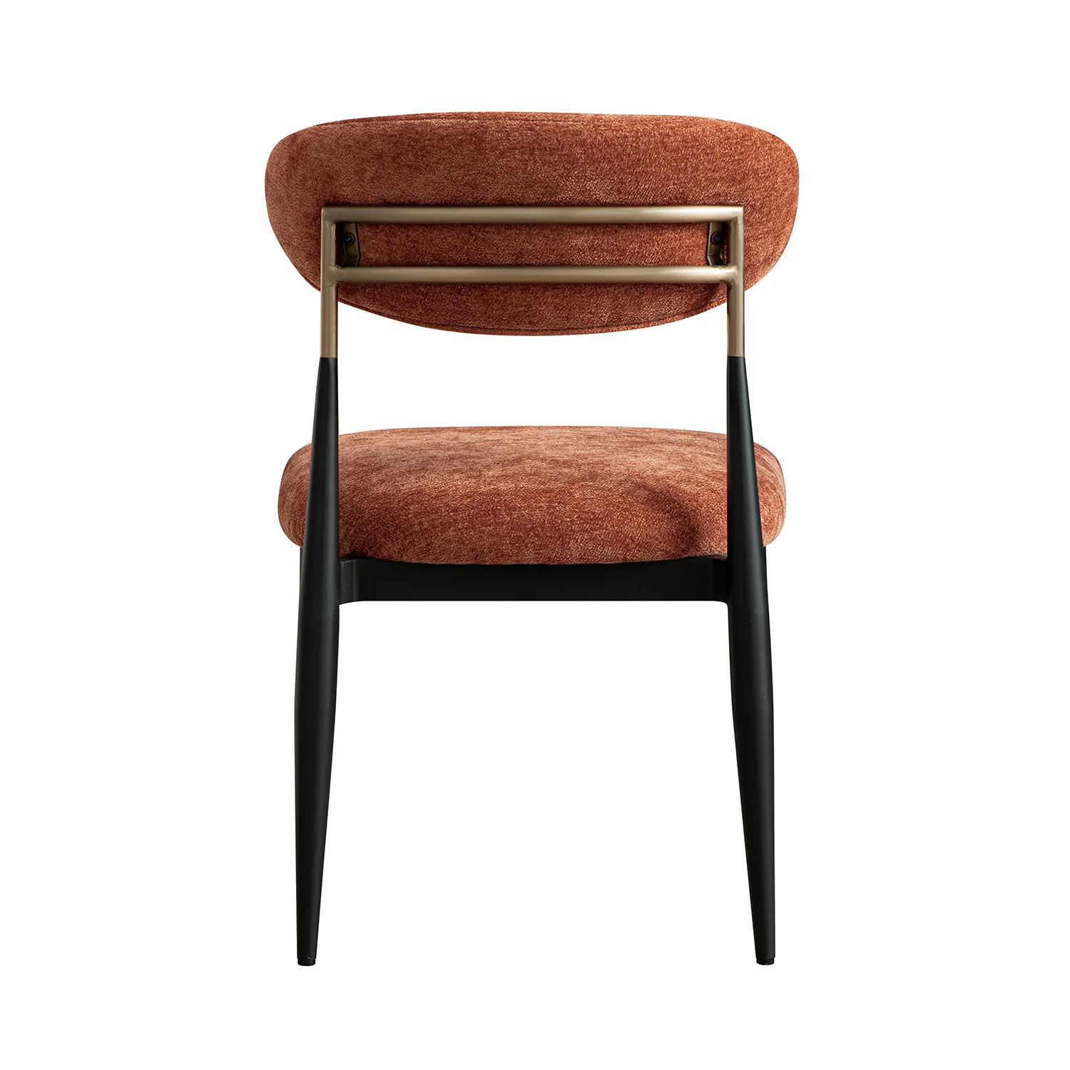Dagmar Set of 2 Dining Chairs, Rust Chenille | Black Frame - Image 7