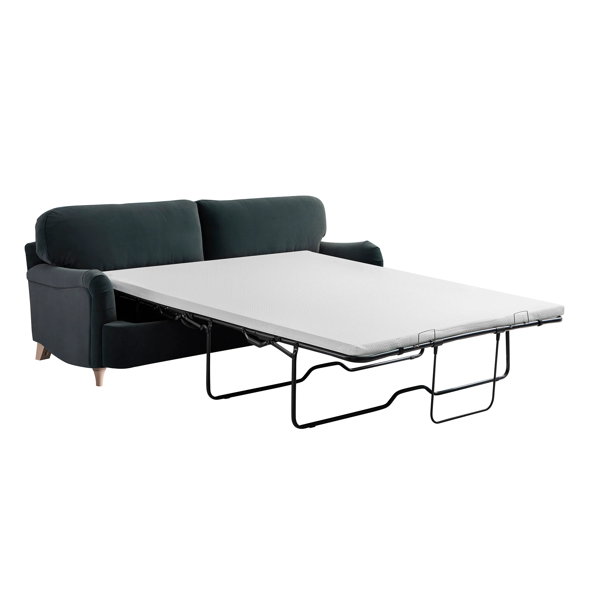 Daphnis Aegean Blue Velvet Sofa Bed, Large 3-Seater - Image 10