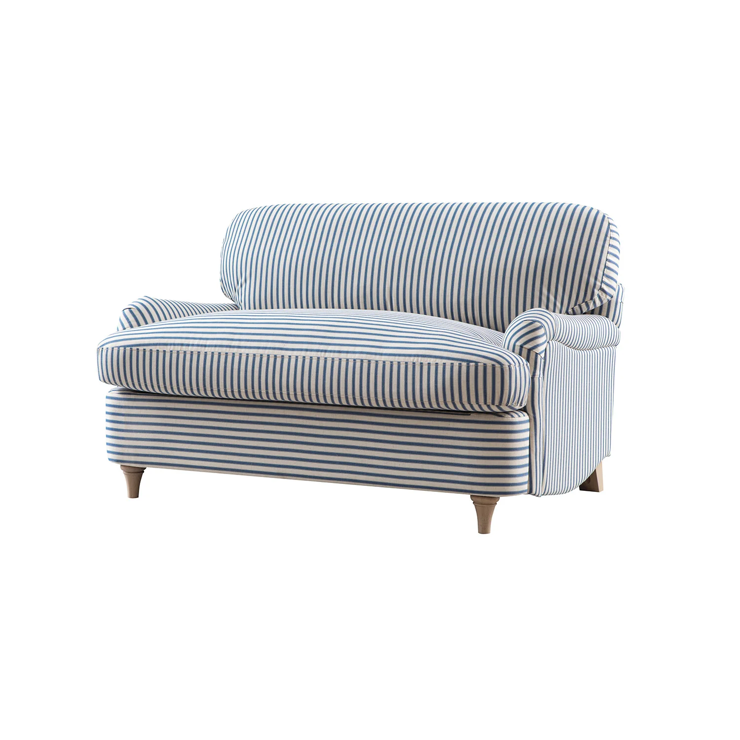 Daphnis Blue Striped Linen Blend Fabric Sofa Bed, Loveseat - Image 12