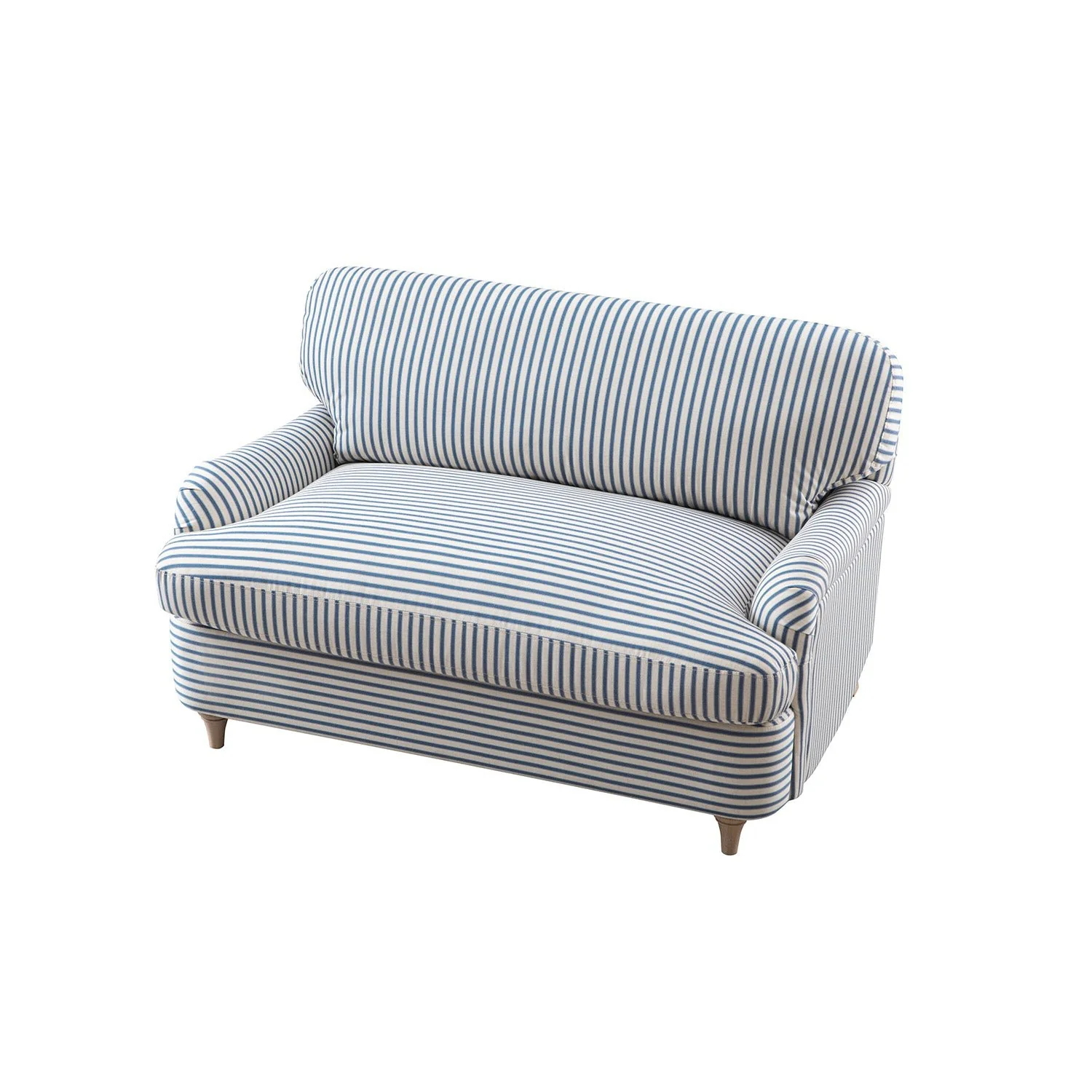 Daphnis Blue Striped Linen Blend Fabric Sofa Bed, Loveseat - Image 15