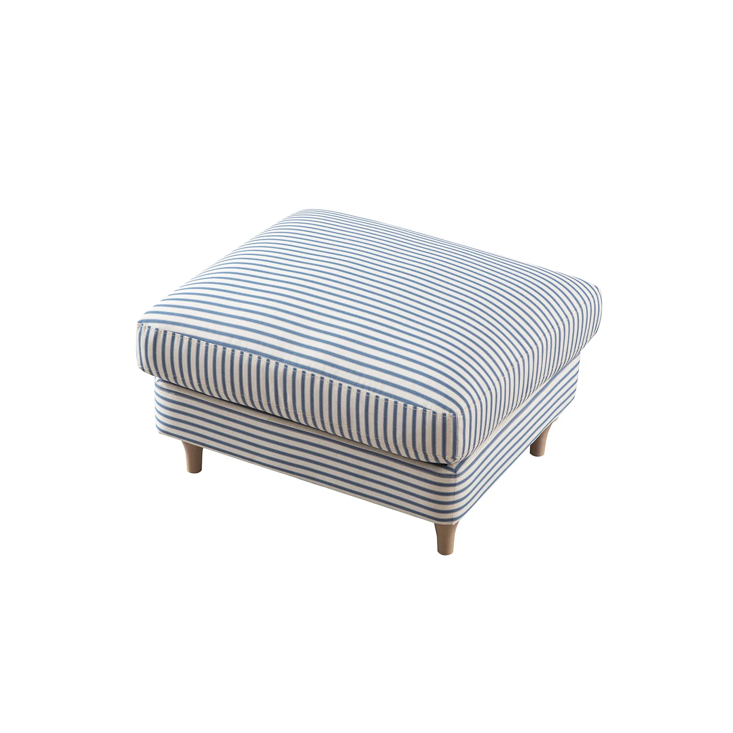 Daphnis Blue Striped Linen Blend Footstool - Image 10
