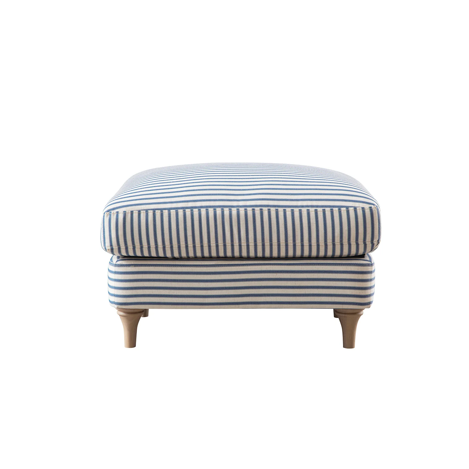 Daphnis Blue Striped Linen Blend Footstool - Image 7