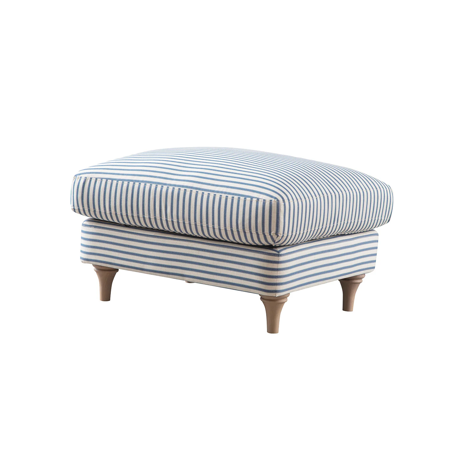 Daphnis Blue Striped Linen Blend Footstool - Image 9