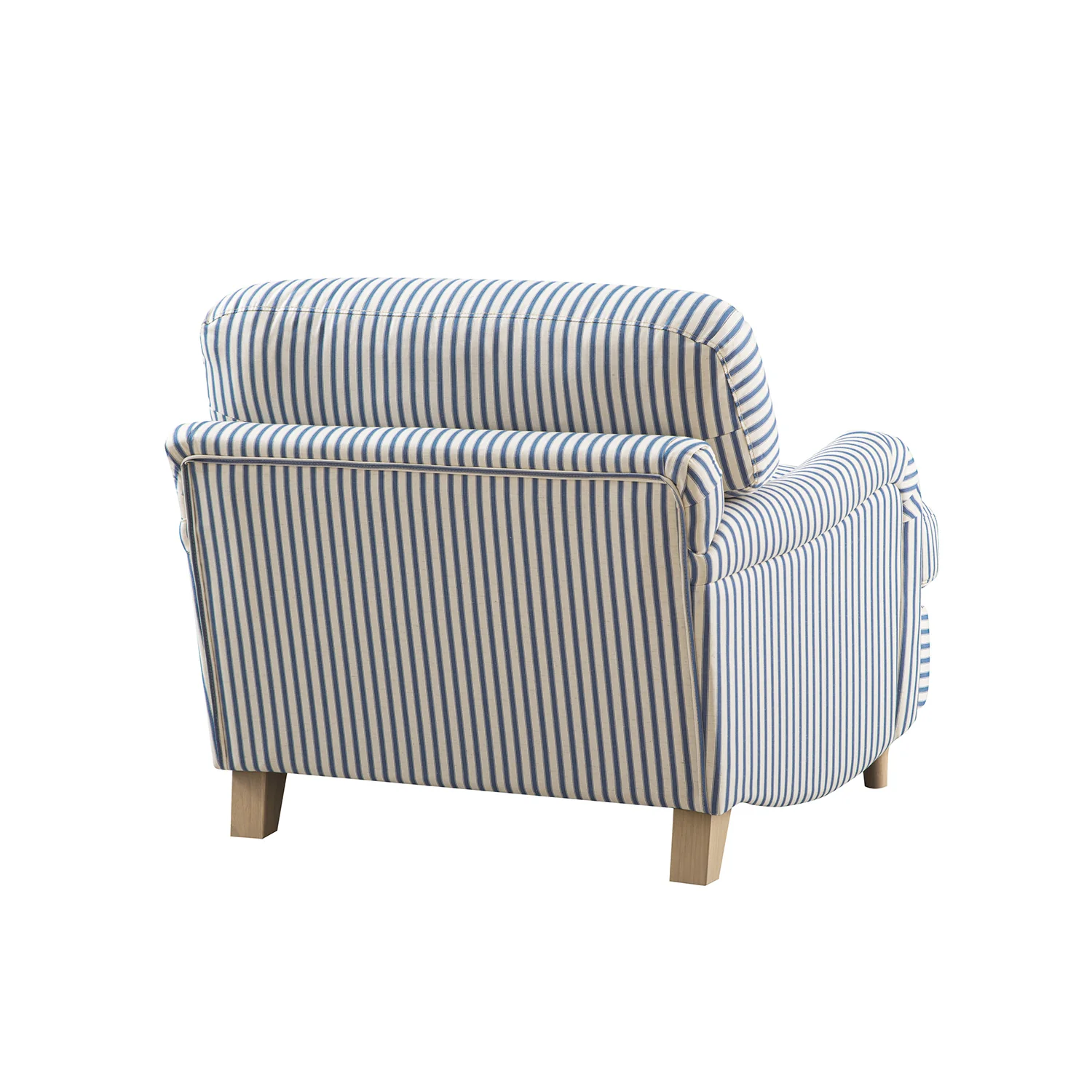 Daphnis Blue Striped Linen Blend Sofa, 1-Seater - Image 11