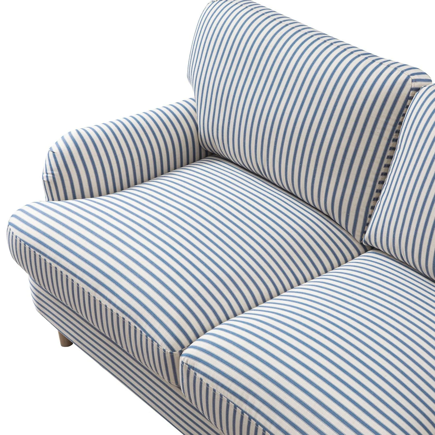 Daphnis Blue Striped Linen Blend Sofa, 2-Seater - Image 13