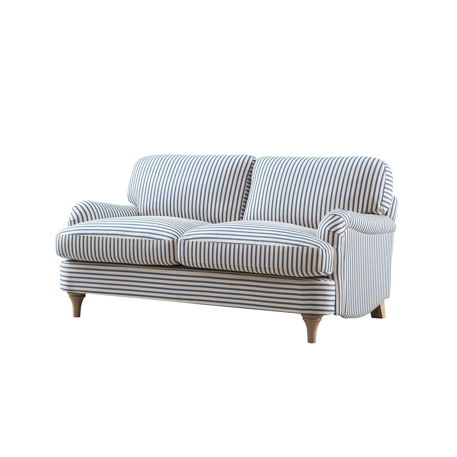 Daphnis Blue Striped Linen Blend Sofa, 2-Seater - Image 8