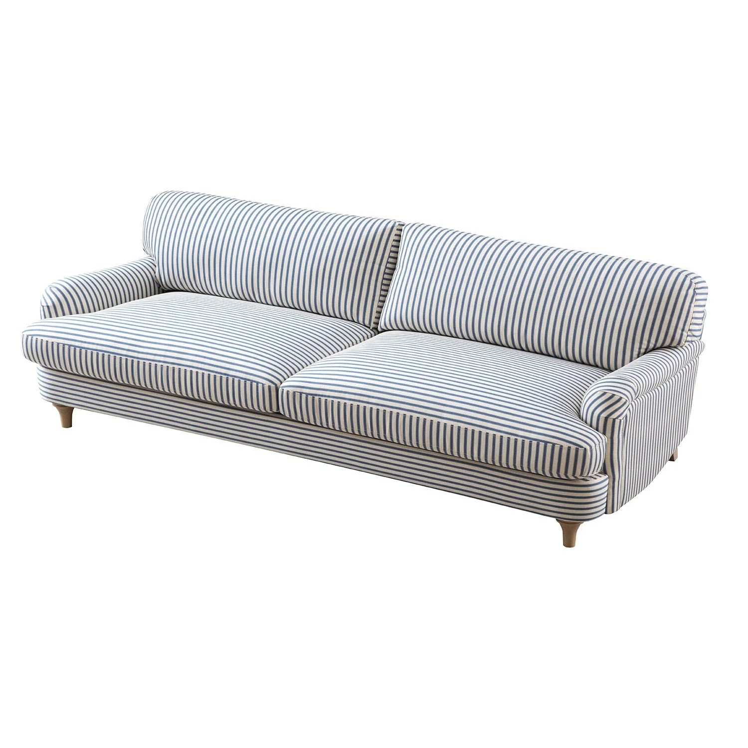 Daphnis Blue Striped Linen Blend Sofa, 3-Seater - Image 10