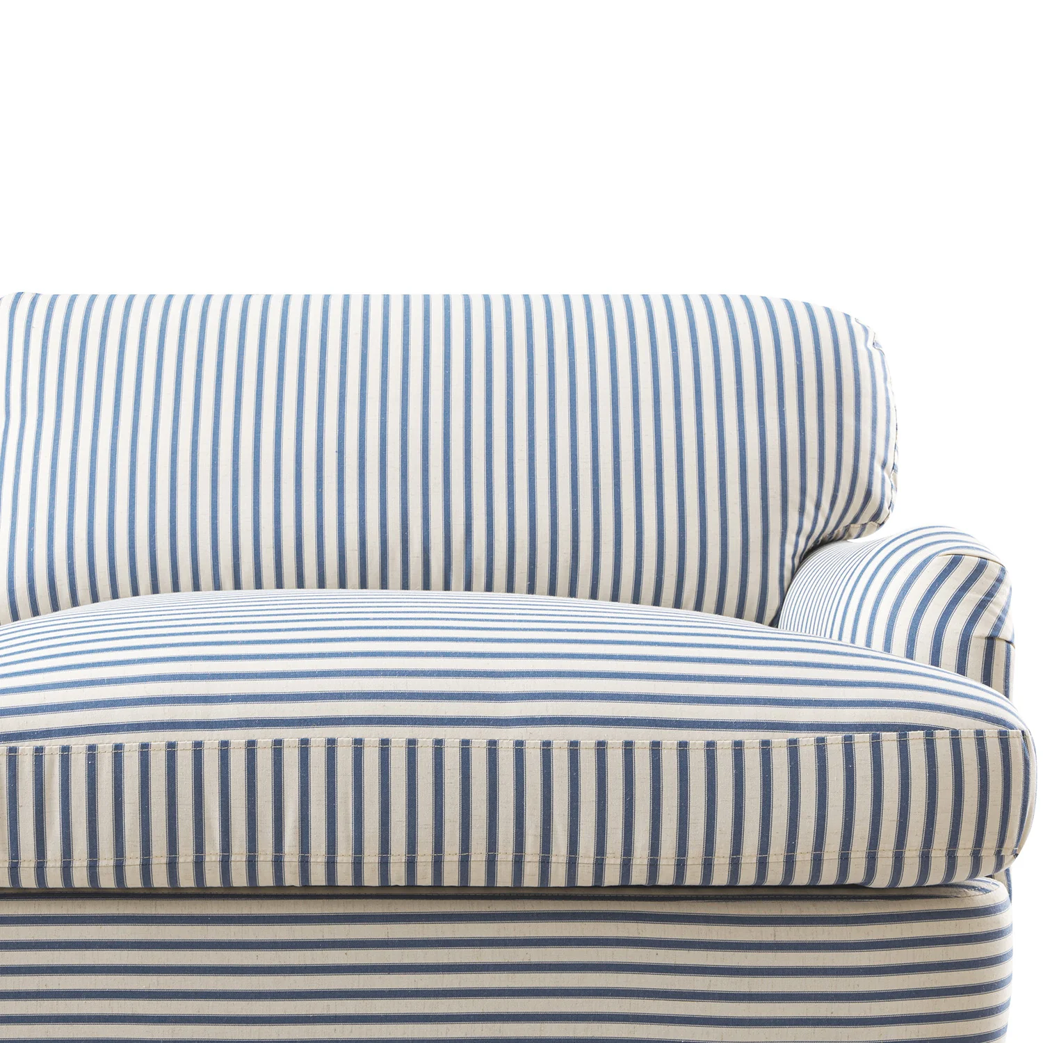 Daphnis Blue Striped Linen Blend Sofa, 3-Seater - Image 13