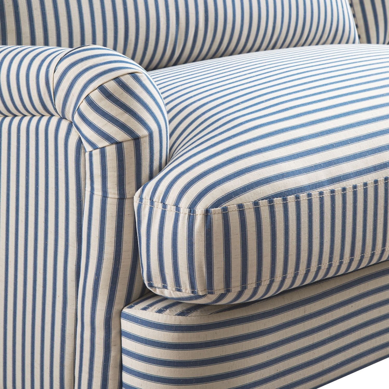 Daphnis Blue Striped Linen Blend Sofa, 3-Seater - Image 14