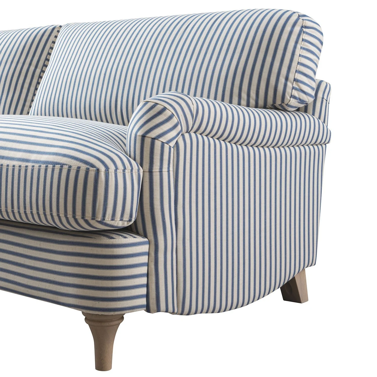 Daphnis Blue Striped Linen Blend Sofa, 3-Seater - Image 15