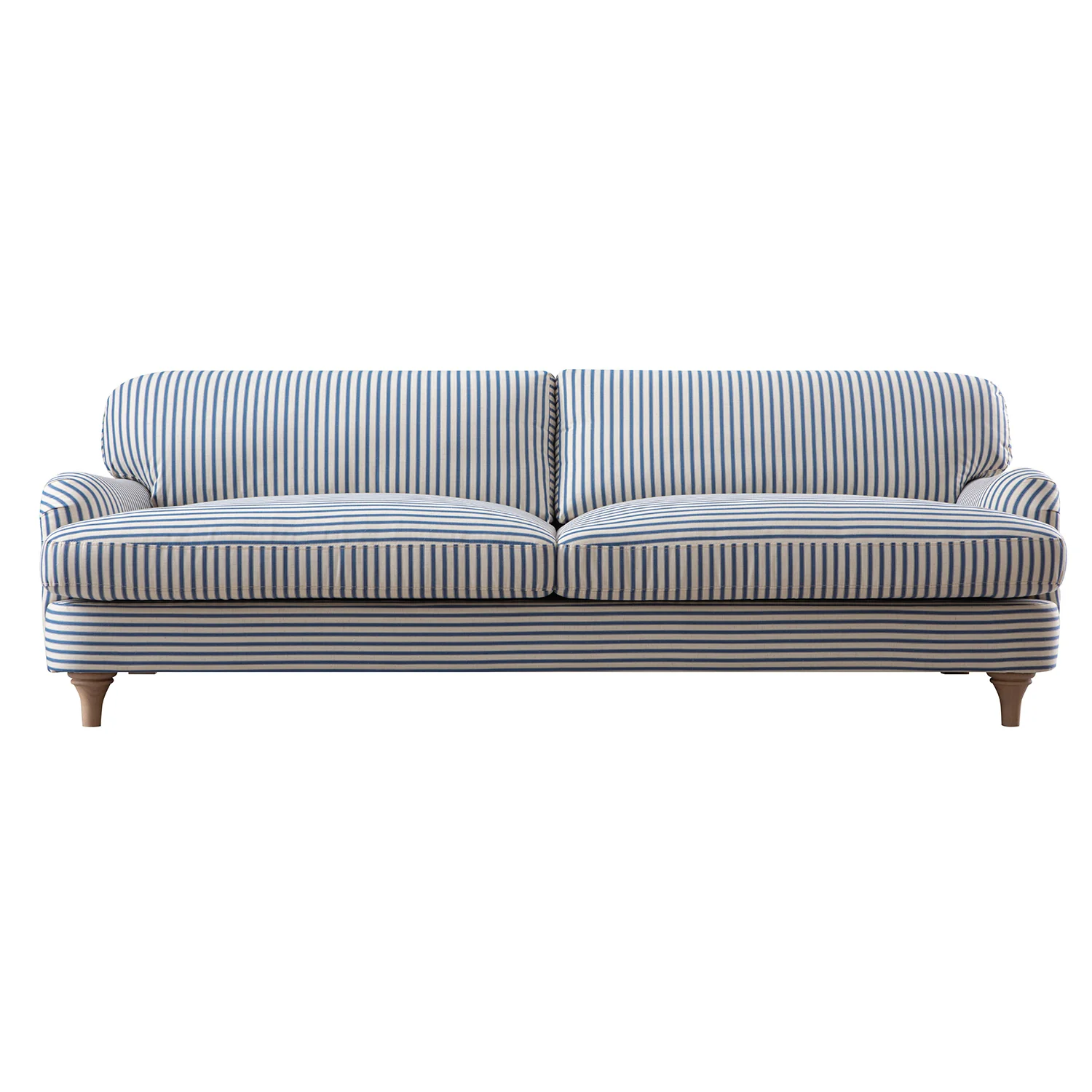 Daphnis Blue Striped Linen Blend Sofa, 3-Seater - Image 7