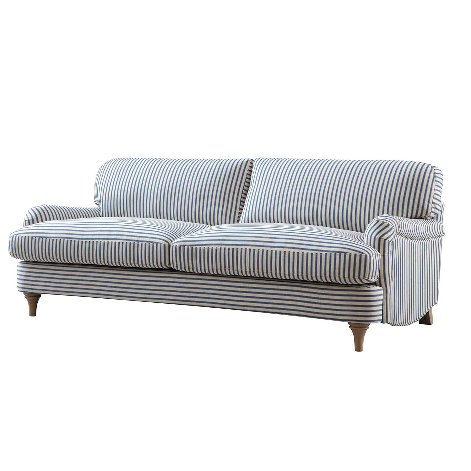 Daphnis Blue Striped Linen Blend Sofa, 3-Seater - Image 8