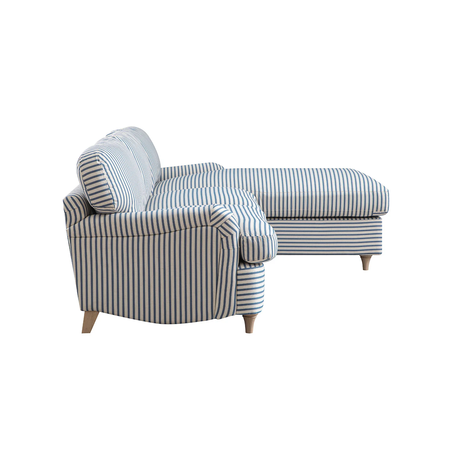 Daphnis Blue Striped Linen Blend Sofa Bed, Grande Chaise Right Hand Facing - Image 12