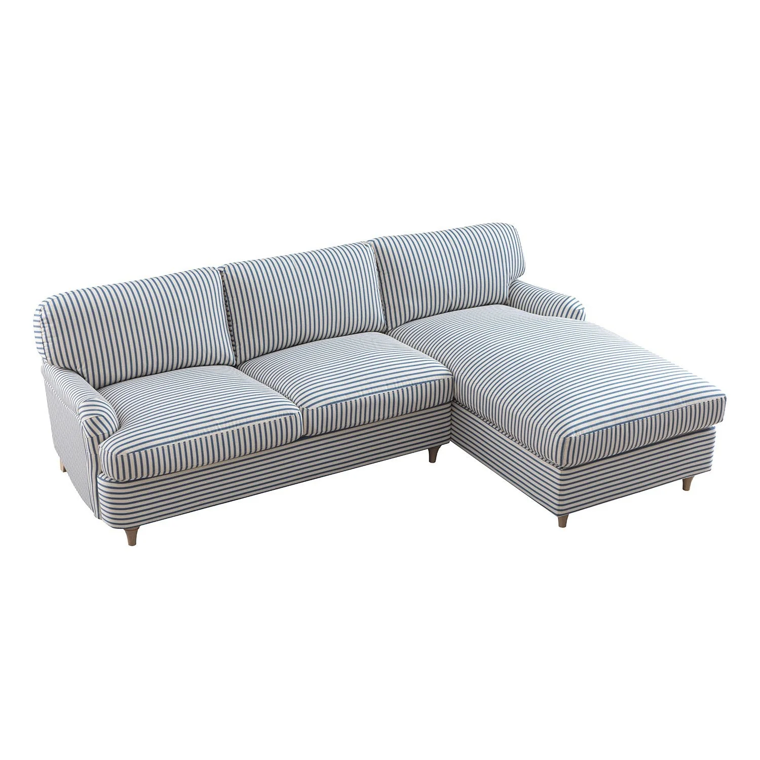 Daphnis Blue Striped Linen Blend Sofa Bed, Grande Chaise Right Hand Facing - Image 8