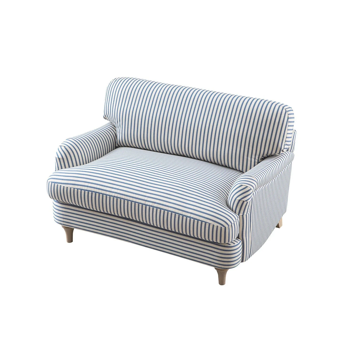 Daphnis Blue Striped Linen Blend Sofa, Loveseat - Image 11